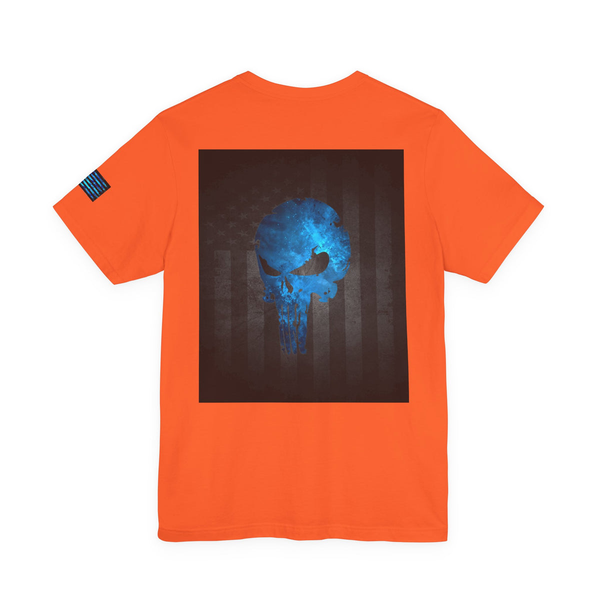 Blue Grunge Punisher Skull – Neon Grunge Vigilante Graphic for Shirts, Decals & Prints