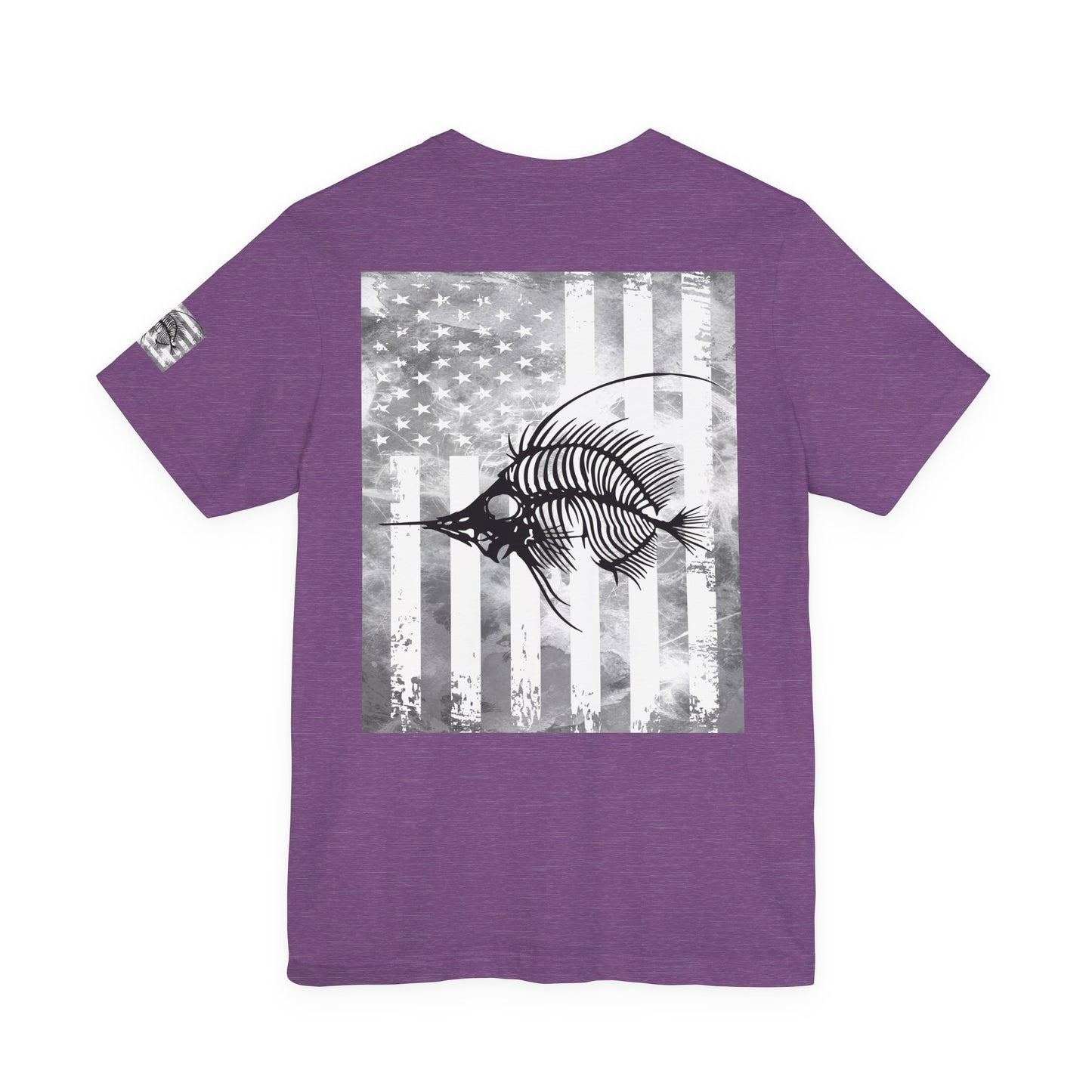 SwordFish Skeleton Grunge American Flag Tee, Patriotic USA Shirt, Vintage American Flag