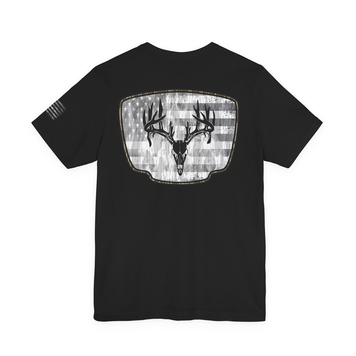 Patriotic Deer Skull Antler Hunting T-Shirt