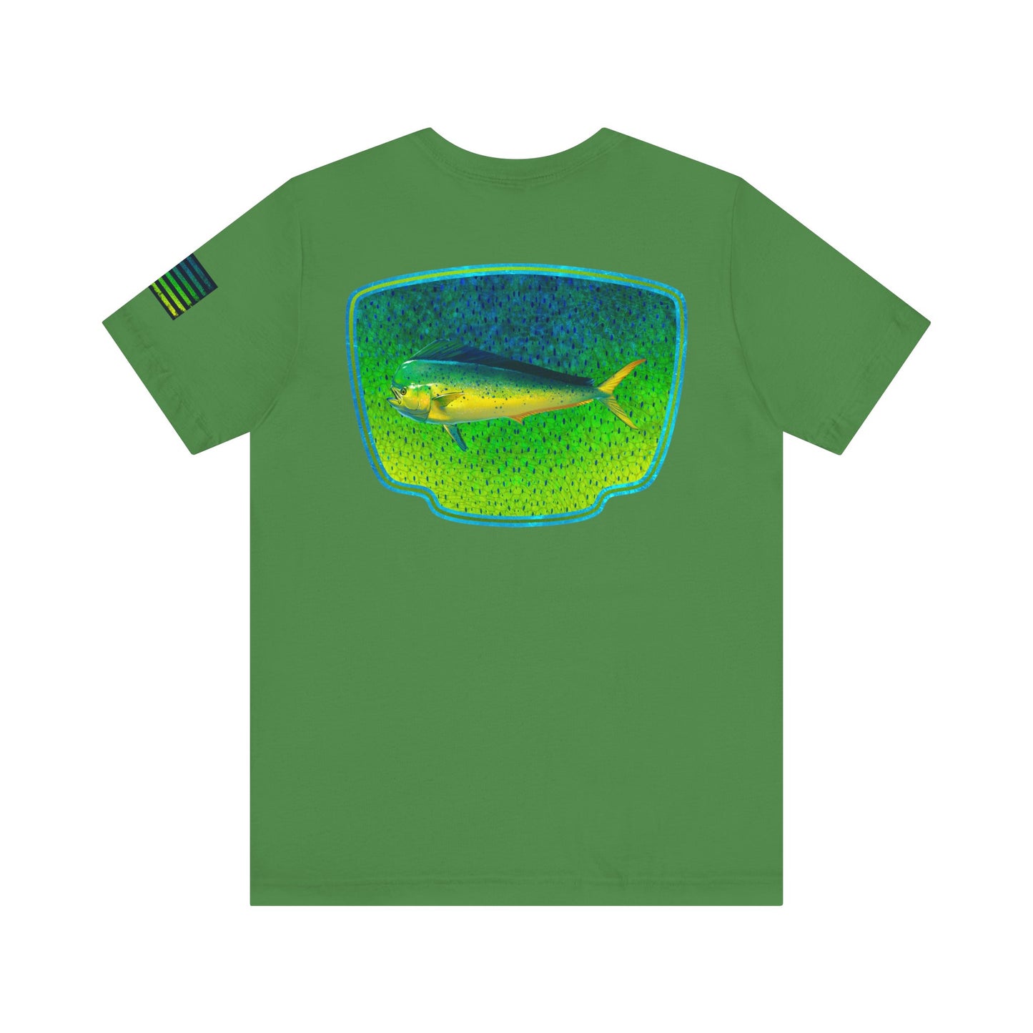 Bright Mahi Mahi Fish Skin Badge Tee – Bold Saltwater Fishing Shirt for Ocean Lovers