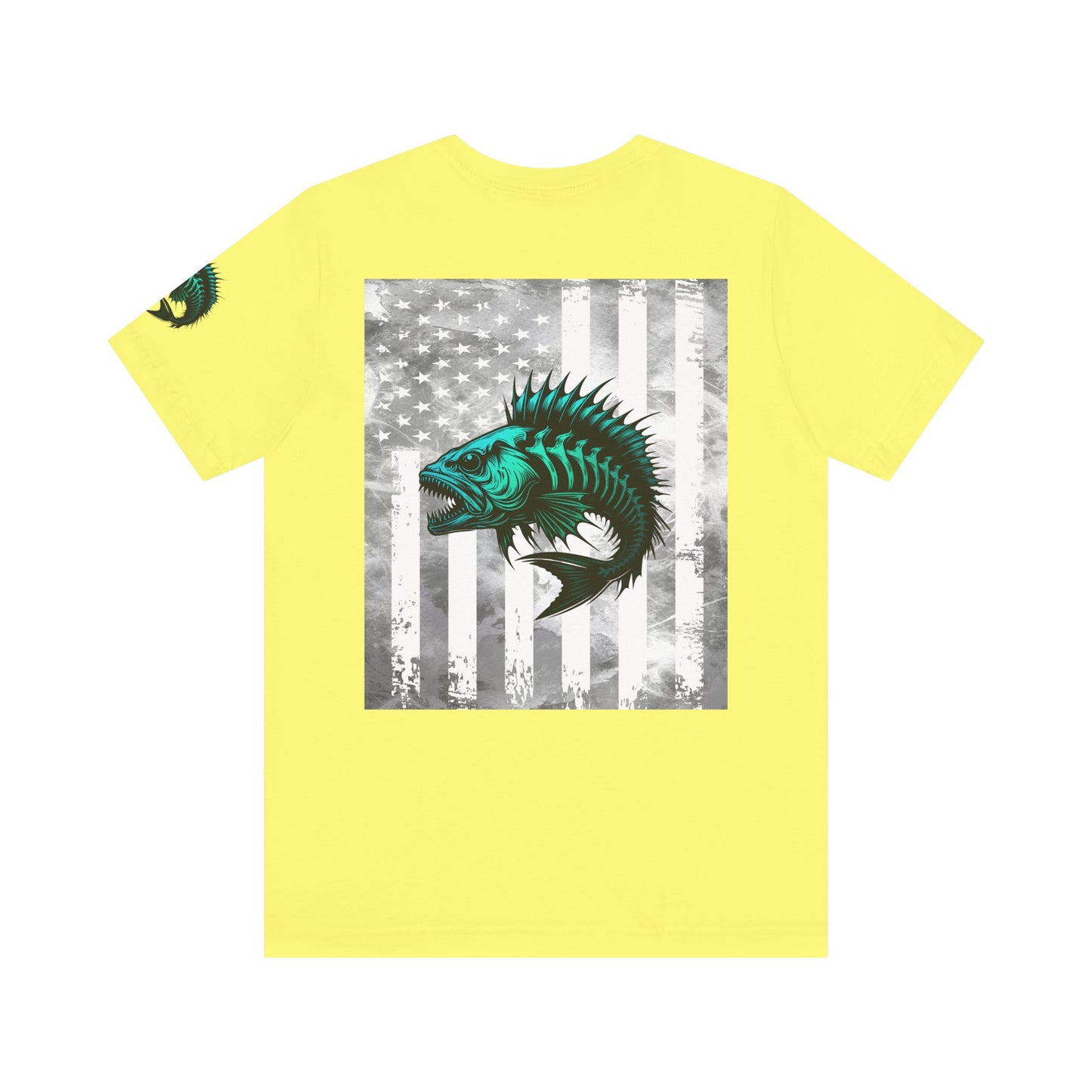 Fishing Grunge American Flag Tee, Patriotic USA Shirt, Vintage American Flag
