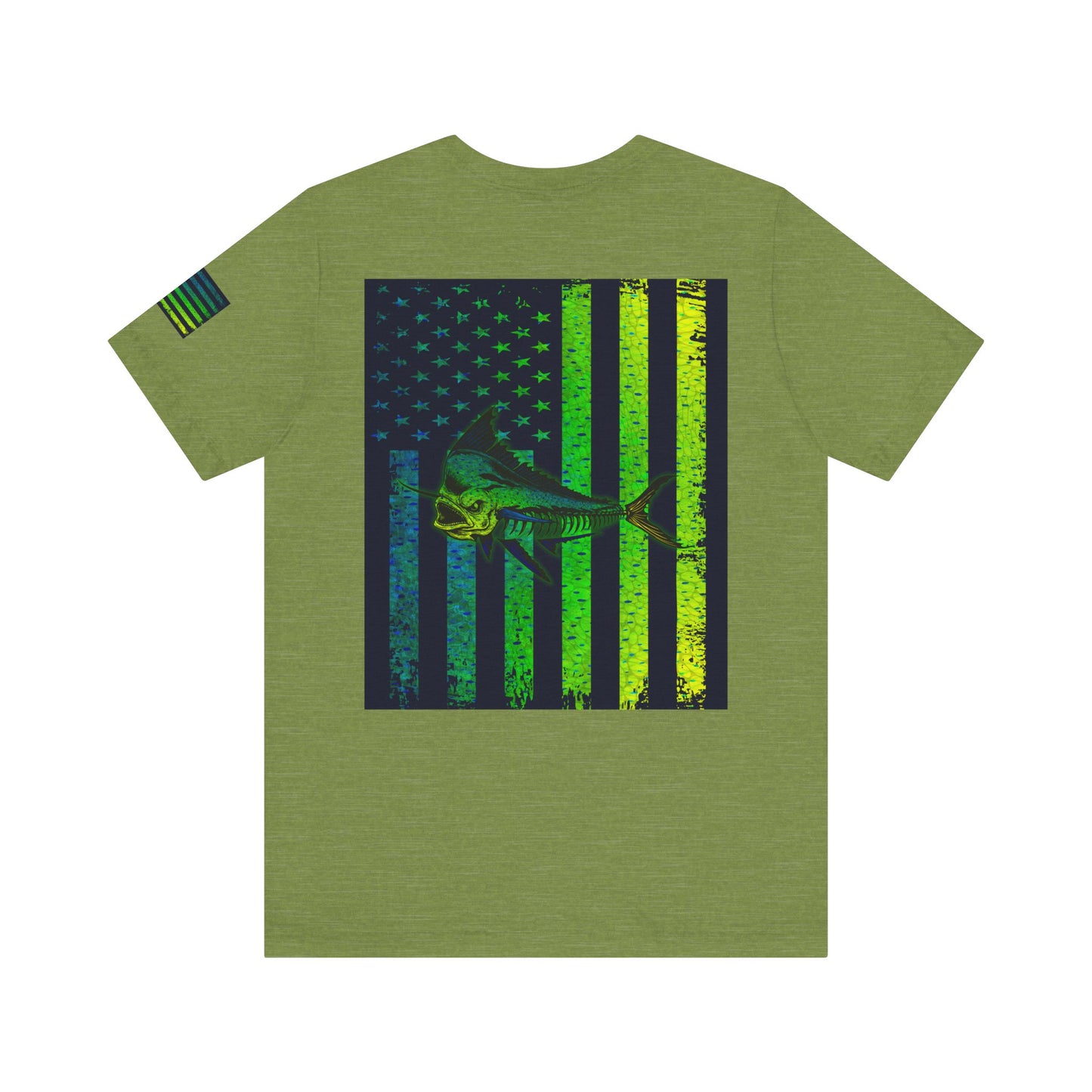 Mahi Angler Grunge American Flag Tee, Patriotic USA Shirt, Vintage American Flag