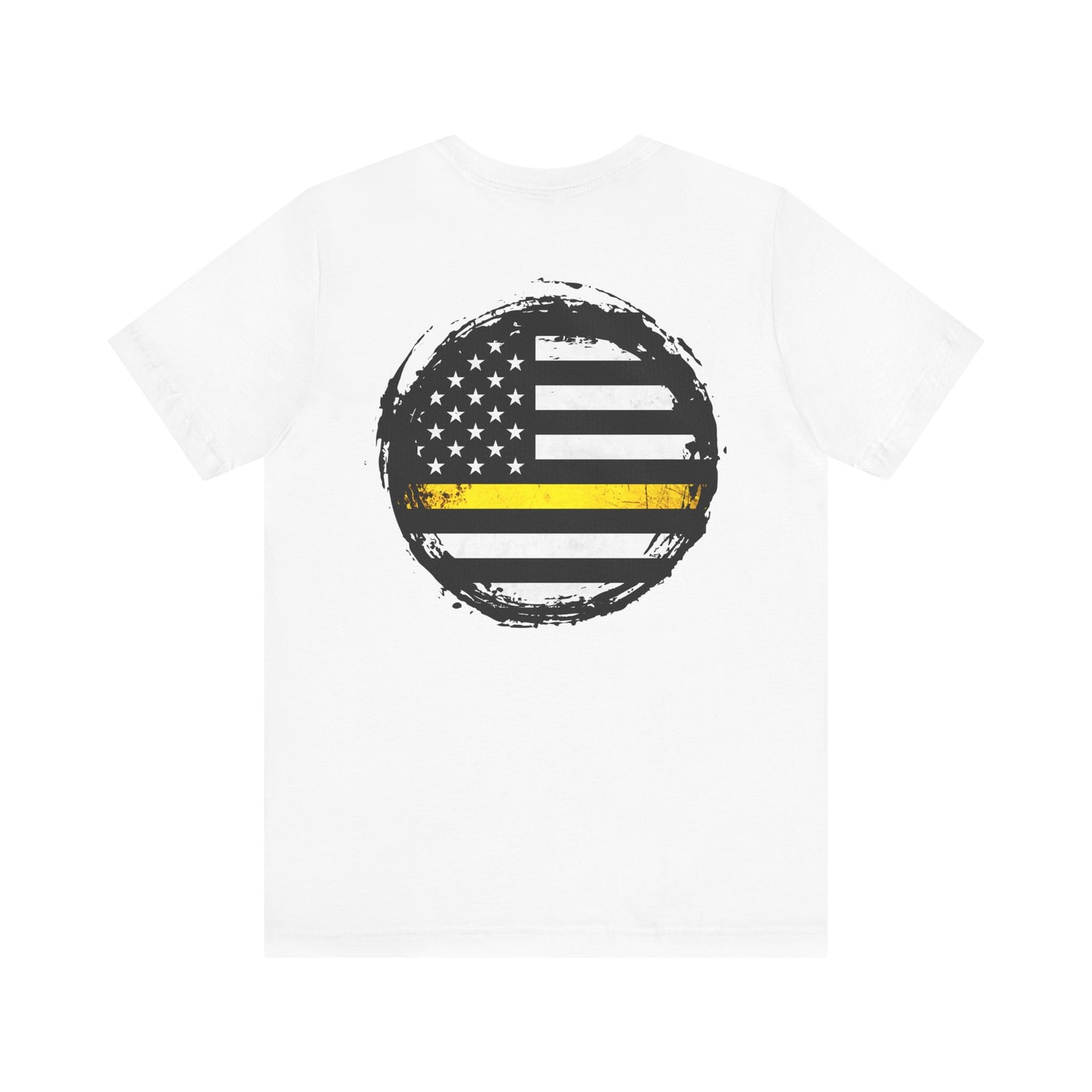 Thin Yellow Line American Flag Tee, Dispatcher Gift, Unisex T-Shirt, 911 Operator Shirt, Patriotic Graphic Tee