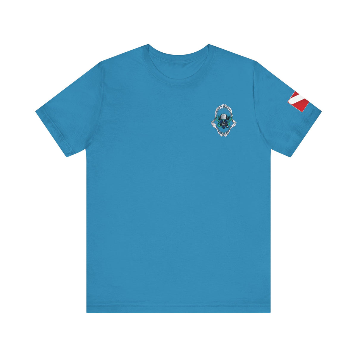 Scuba Skull Shark Graphic Tee, Dive Shirt, Beachwear, Summer Fashion, Gift for Ocean Lovers