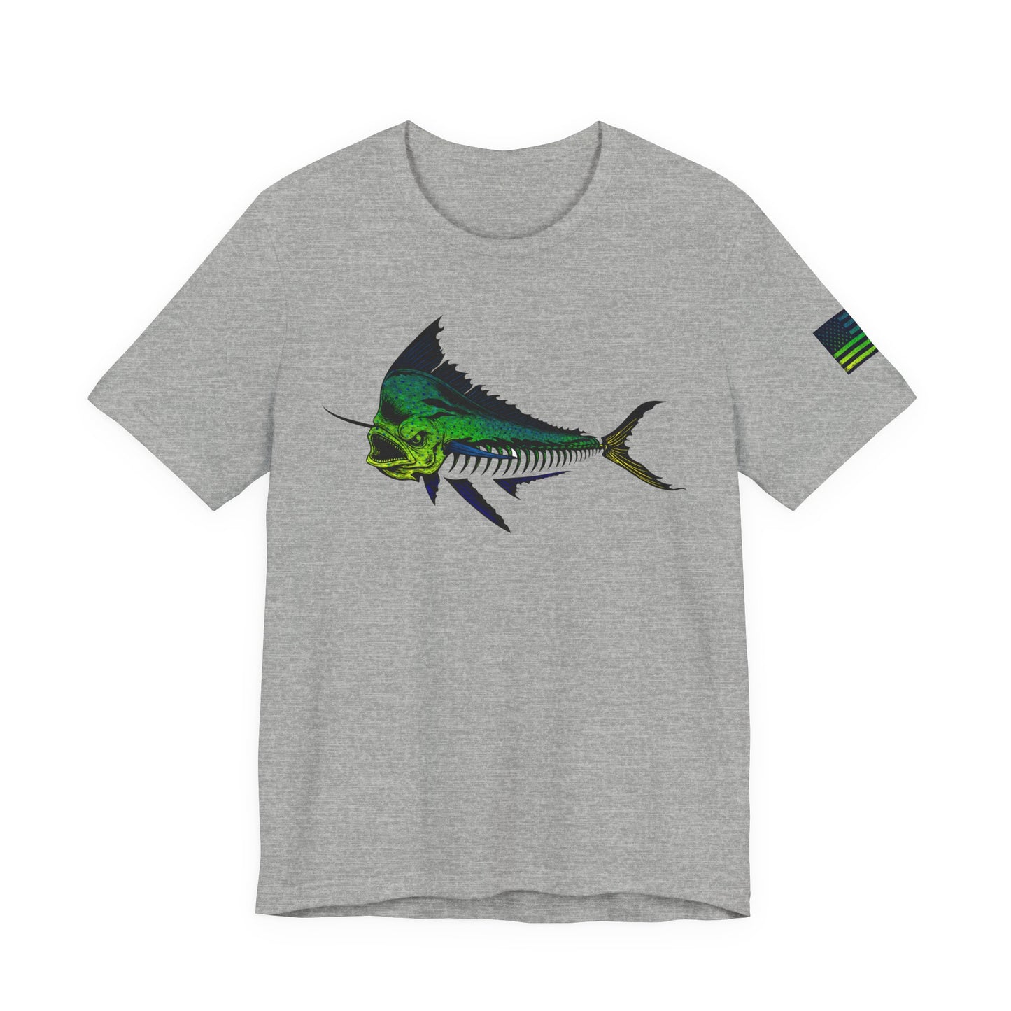 Mahi Angler Grunge American Flag Tee, Patriotic USA Shirt, Vintage American Flag