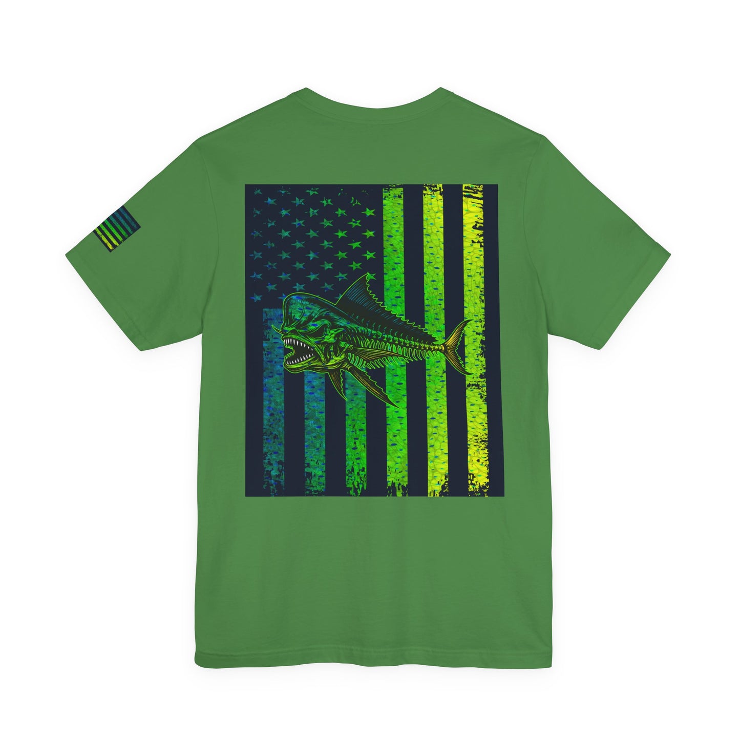 Mahi Mahi Skin Grunge American Flag Tee, Patriotic USA Shirt, Vintage American Flag