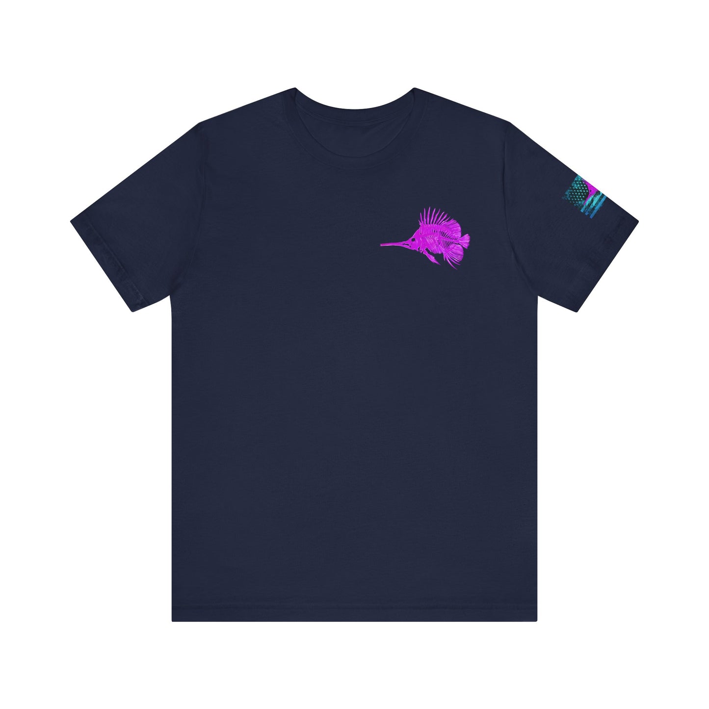 Pink Angler Grunge American Flag Tee, Patriotic USA Shirt, Vintage American Flag
