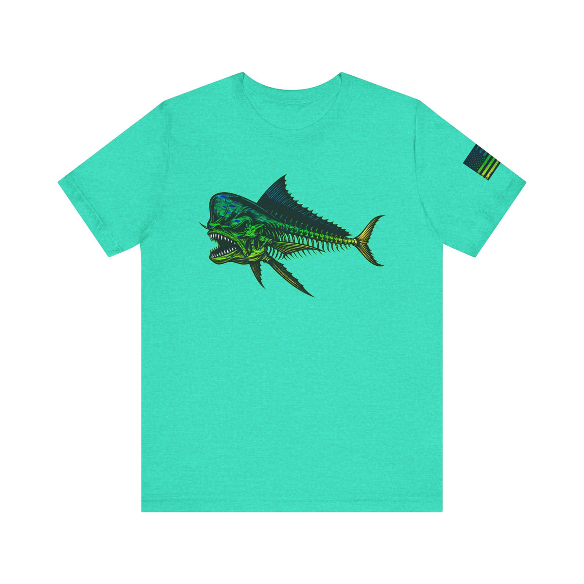 The Mahi Angler Grunge American Flag Tee, Patriotic USA Shirt, Vintage American Flag