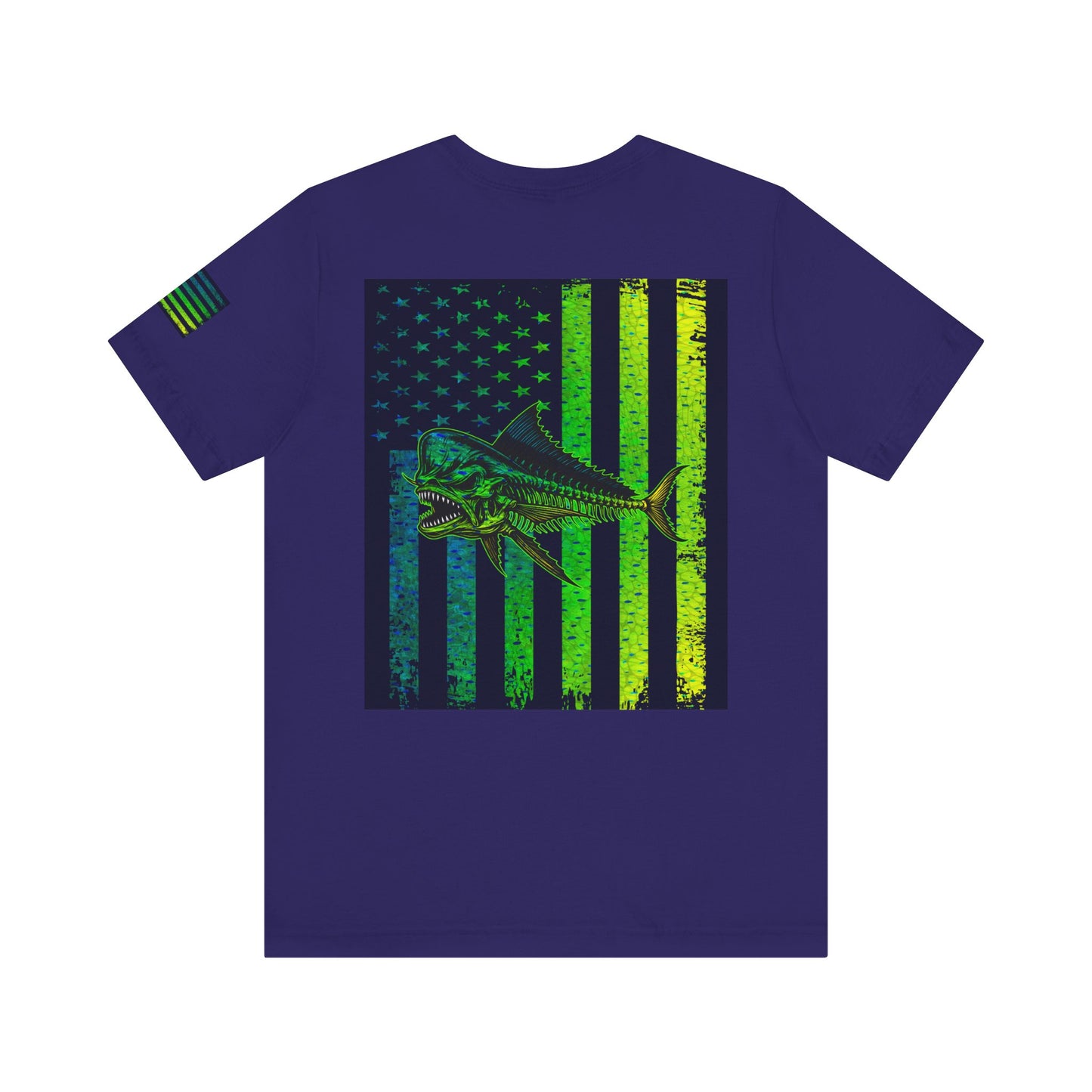 Mahi Mahi Skin Grunge American Flag Tee, Patriotic USA Shirt, Vintage American Flag