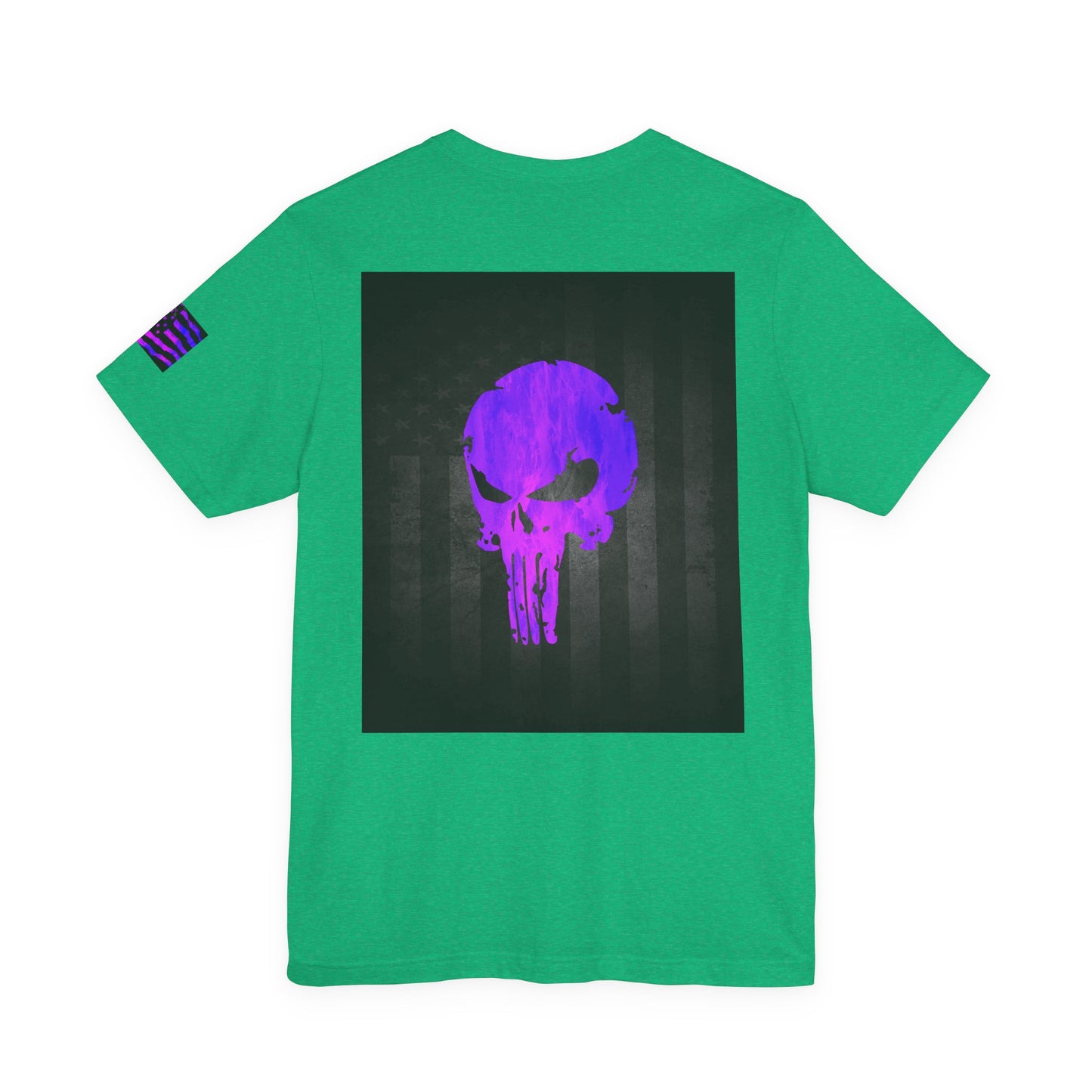 Purple Grunge Punisher Skull – Neon Grunge Vigilante Graphic for Shirts, Decals & Prints