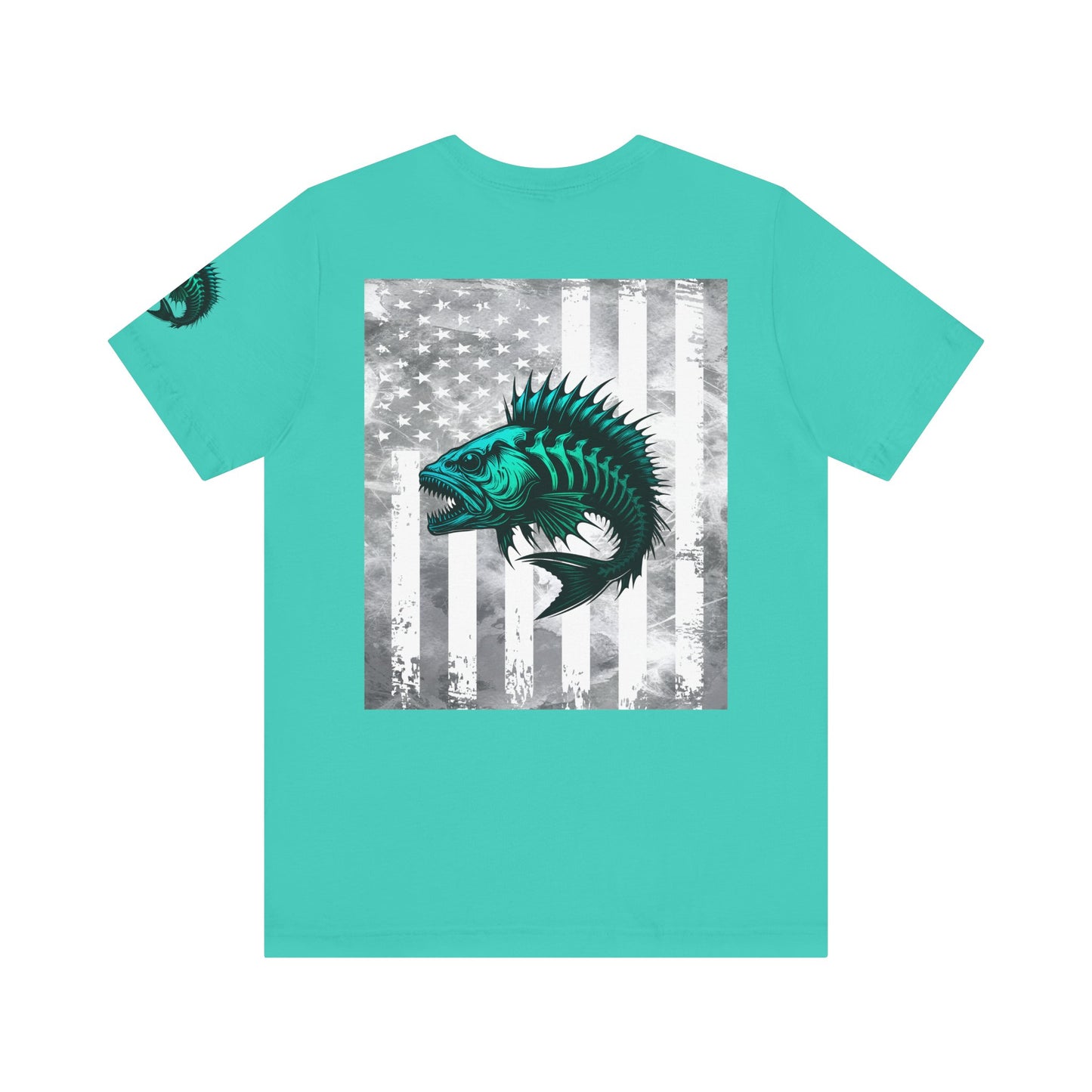 Fishing Grunge American Flag Tee, Patriotic USA Shirt, Vintage American Flag
