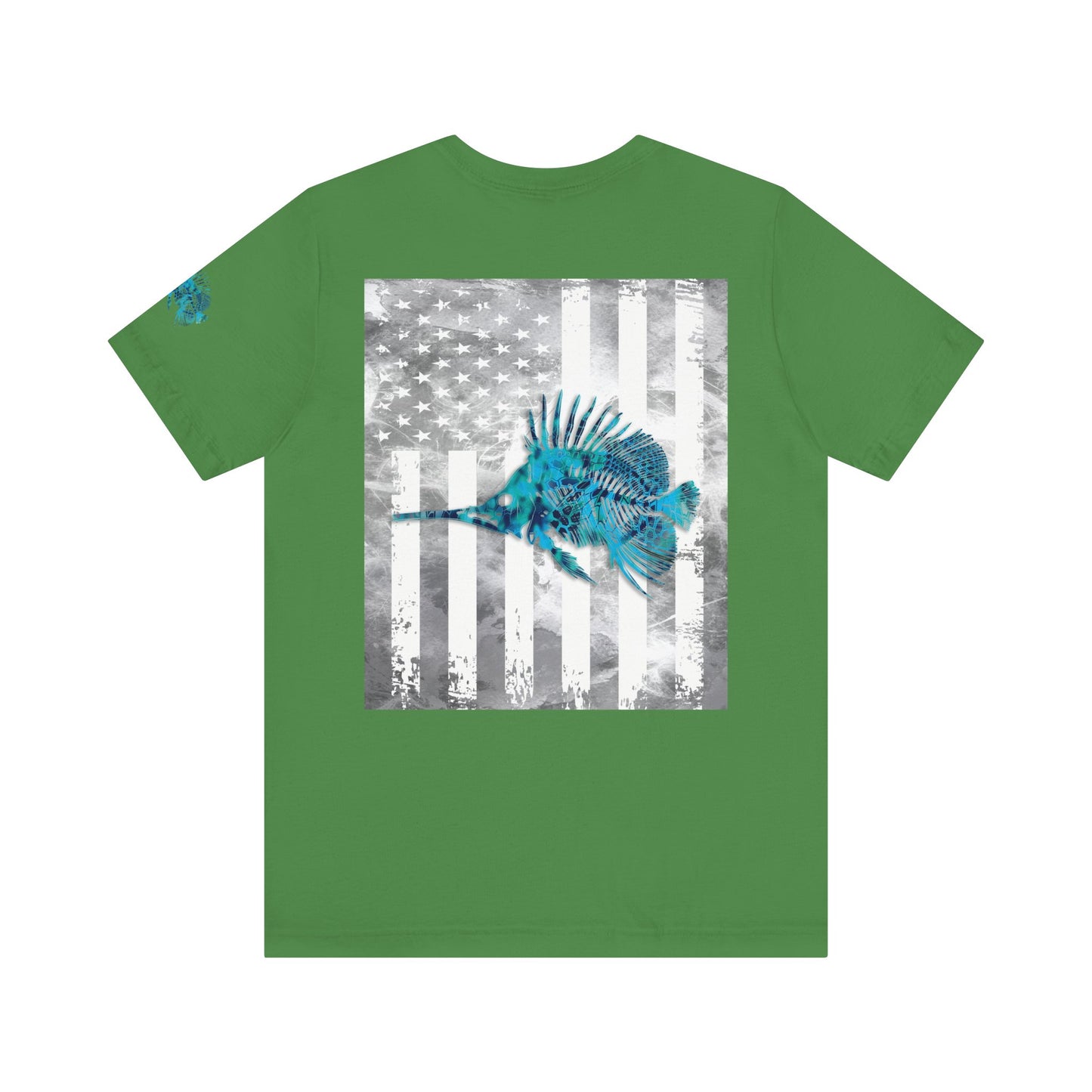 Fish Skeleton Grunge American Flag Tee, Patriotic Fishing Shirt, Vintage USA Bones, Fourth of July Apparel,