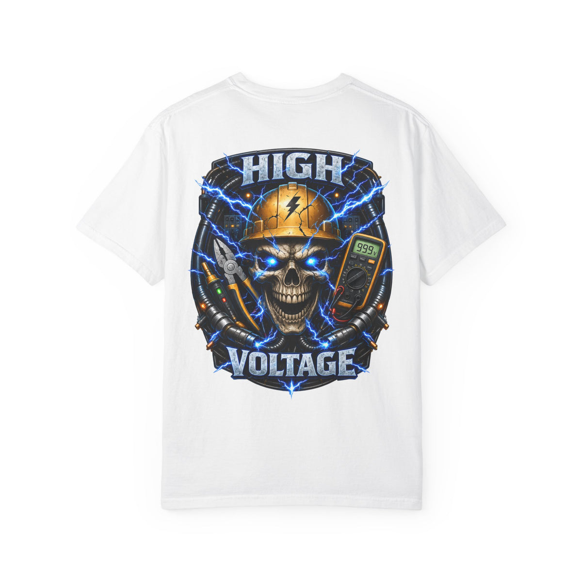 High Voltage Skull T-Shirt — Electrician Safety Graphic Tee