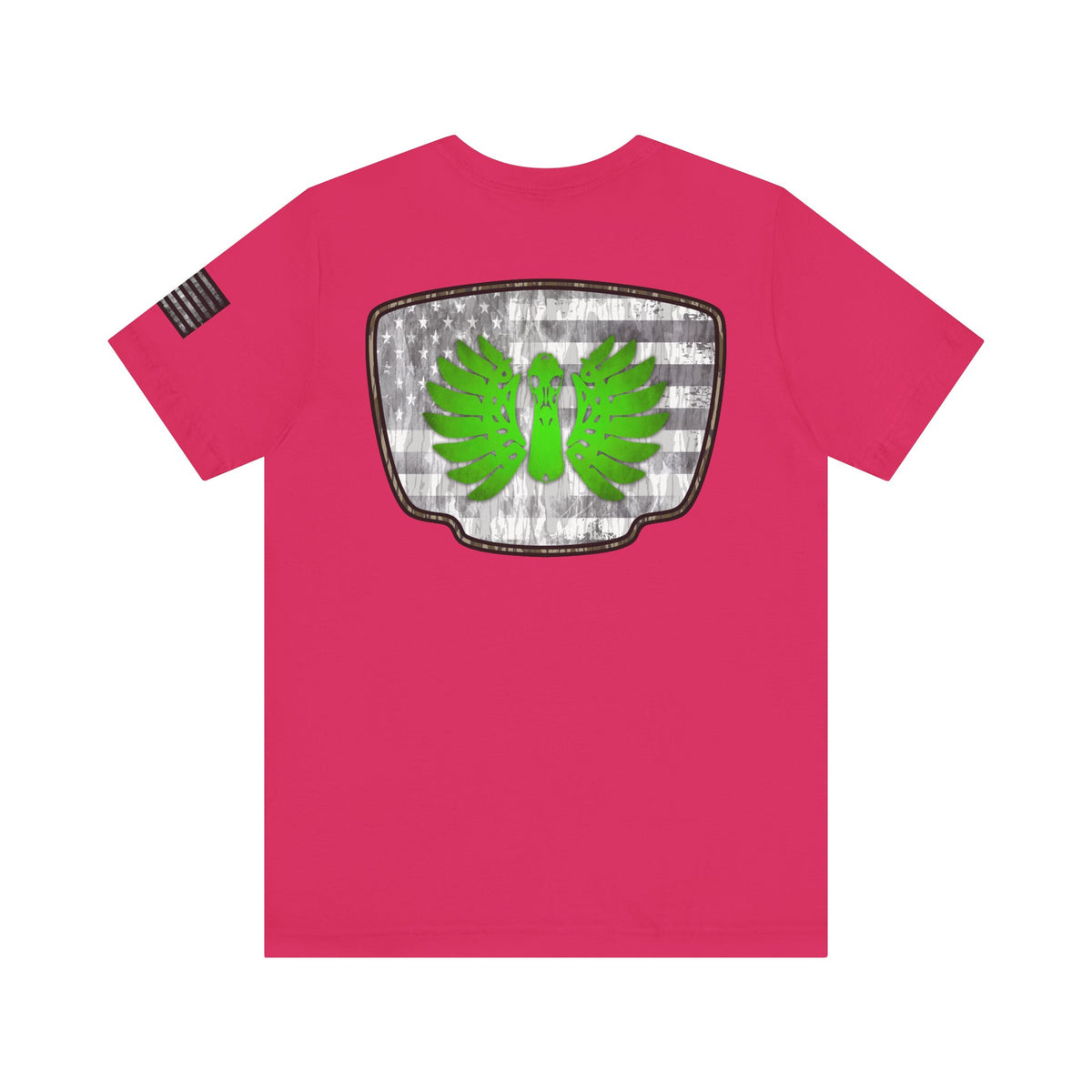 Duck Skull Hunting Badge T-Shirt – Mossy Camo Print, Crossed Guns & Duck Skull Graphic