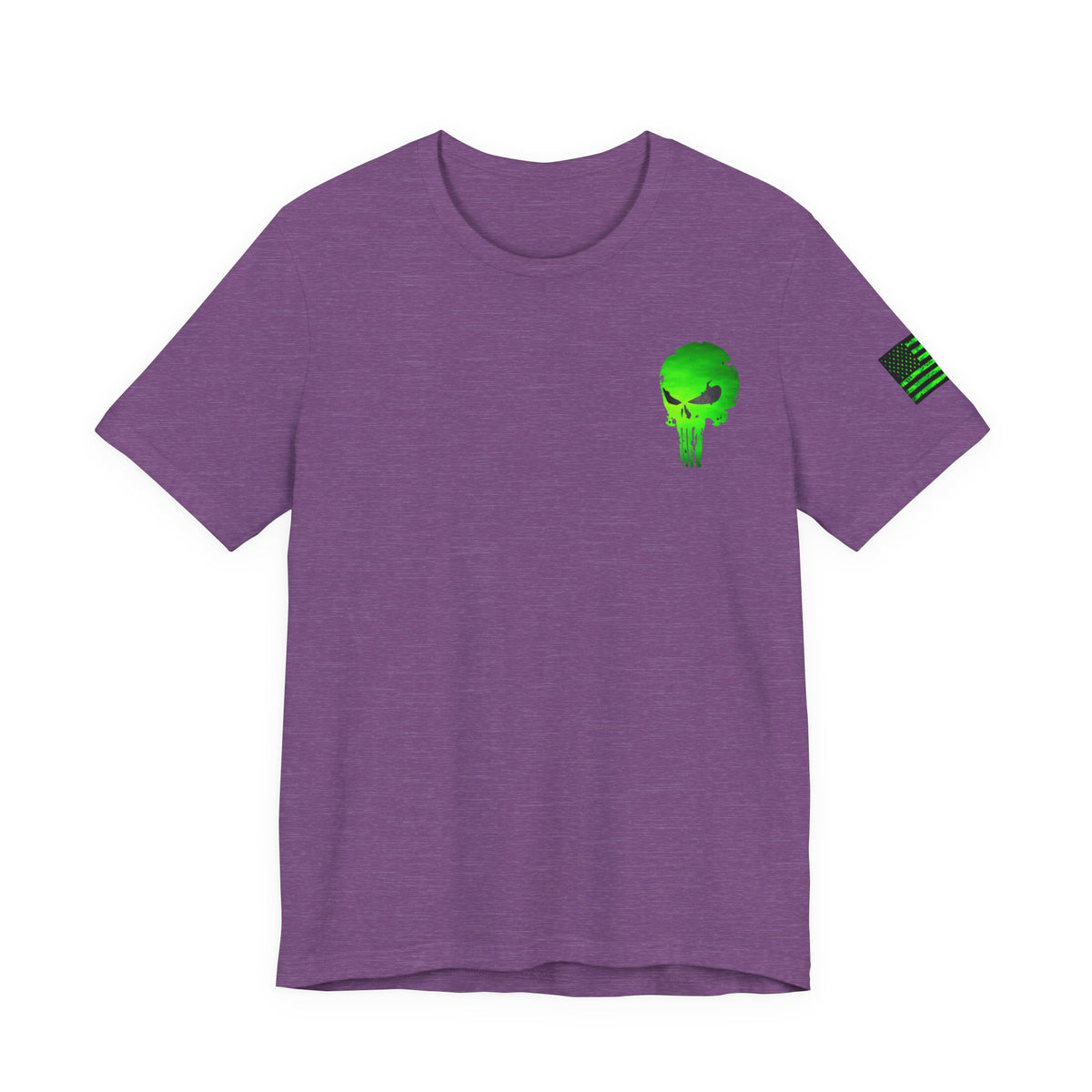 Toxic Green Punisher Skull – Neon Grunge Vigilante Graphic for Shirts, Decals & Prints