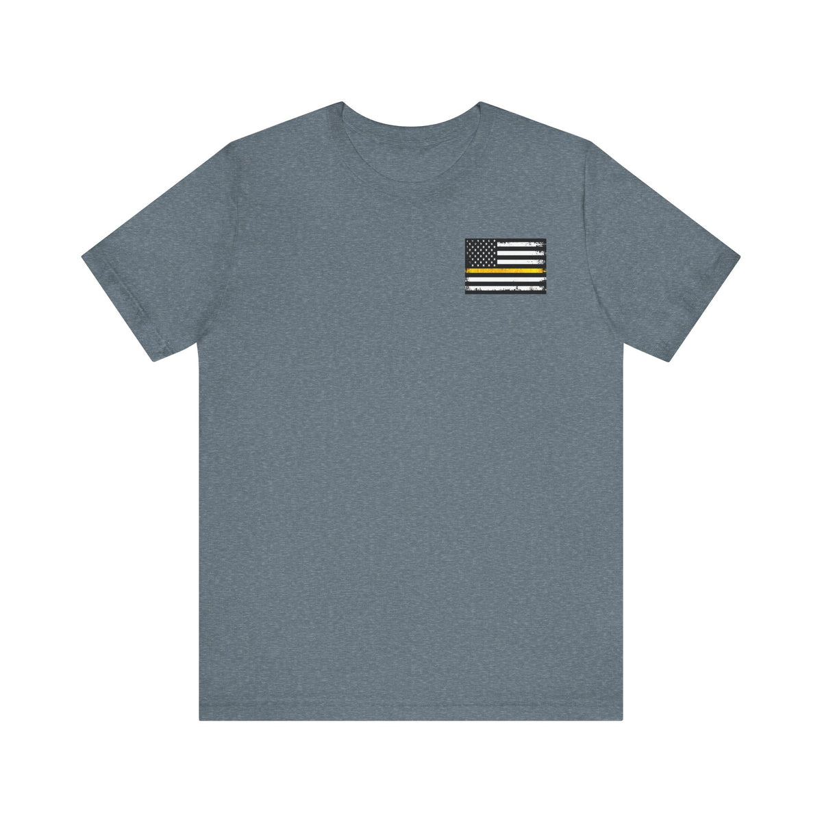 Thin Yellow Line American Flag Tee, Dispatcher Gift, Unisex T-Shirt, 911 Operator Shirt, Patriotic Graphic Tee