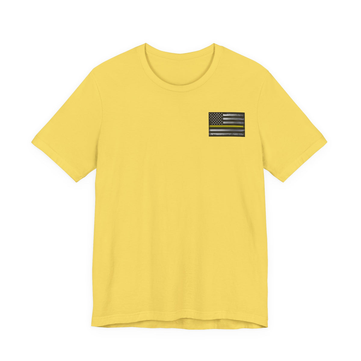 Thin Yellow Line American Flag Skull Tee