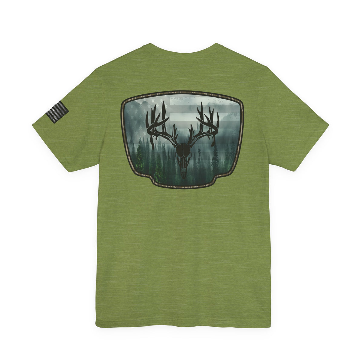 Deer Skull Forest Flag Hunting Tee