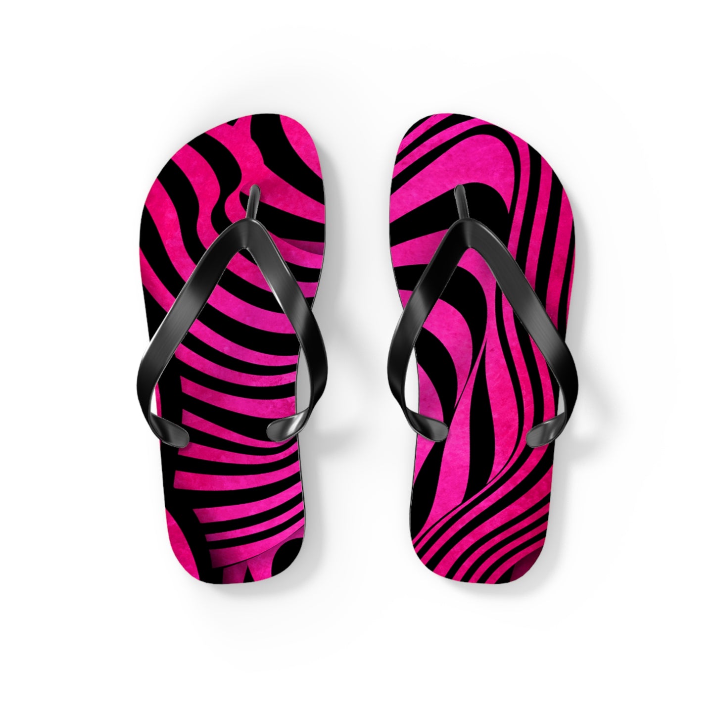 Stylish Zebra Print Flip Flops, Trendy Summer Sandals, Beach Footwear, Vacation Slippers, Poolside Essentials
