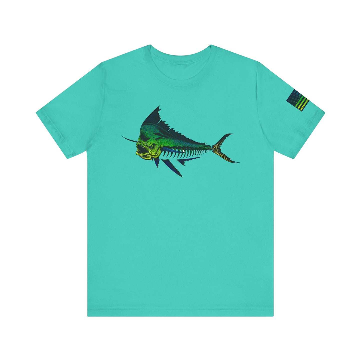 Mahi Angler Grunge American Flag Tee, Patriotic USA Shirt, Vintage American Flag