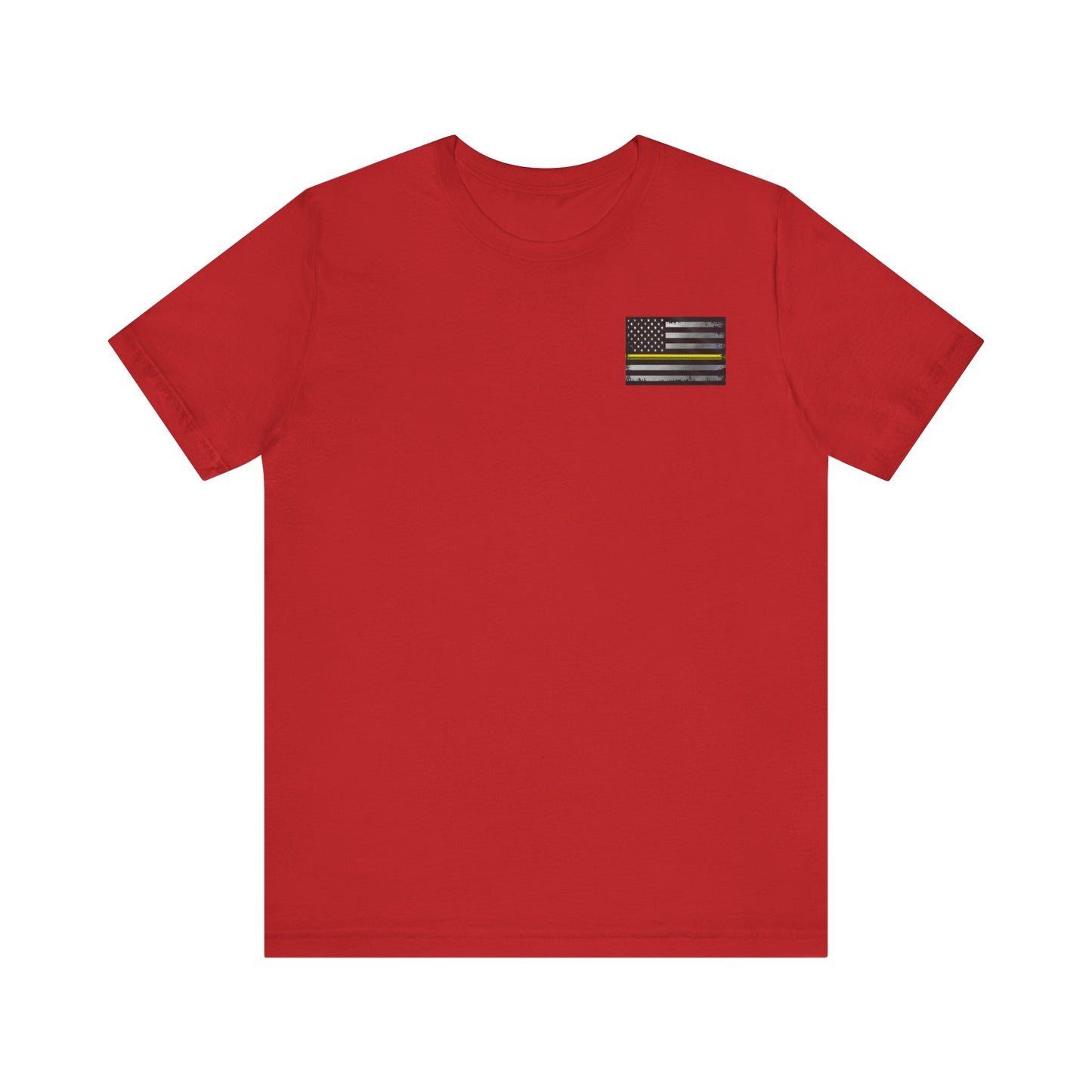 Thin Yellow Line American Flag Skull Tee