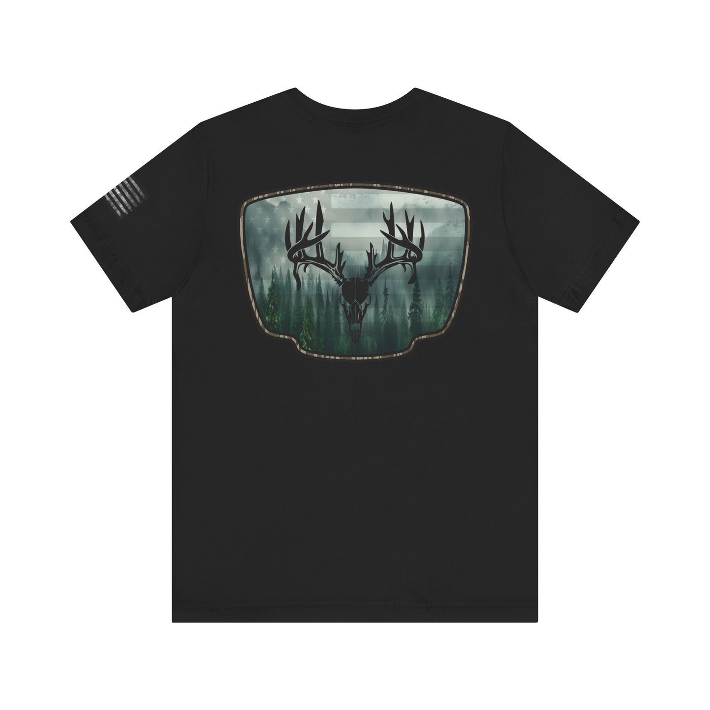 Deer Skull Forest Flag Hunting Tee