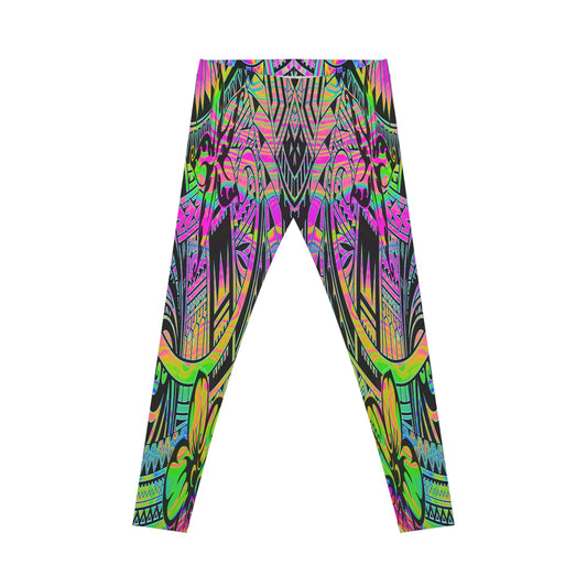 Psychedelic Tribal Print Leggings — Colorful All-Over-Print Women's Yoga Leggings