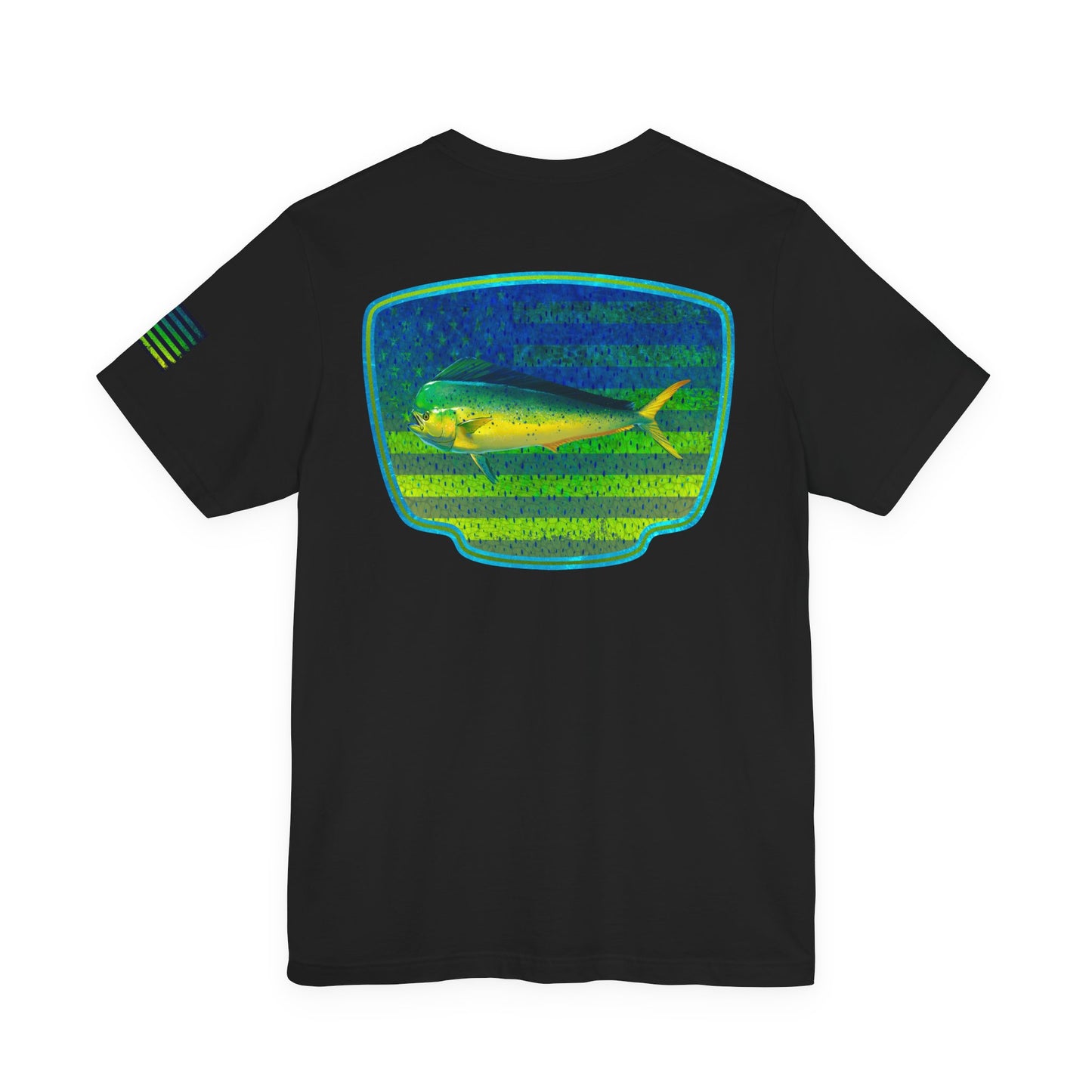 Mahi Mahi American Flag Fishing T-Shirt – Bold Offshore Graphic Tee