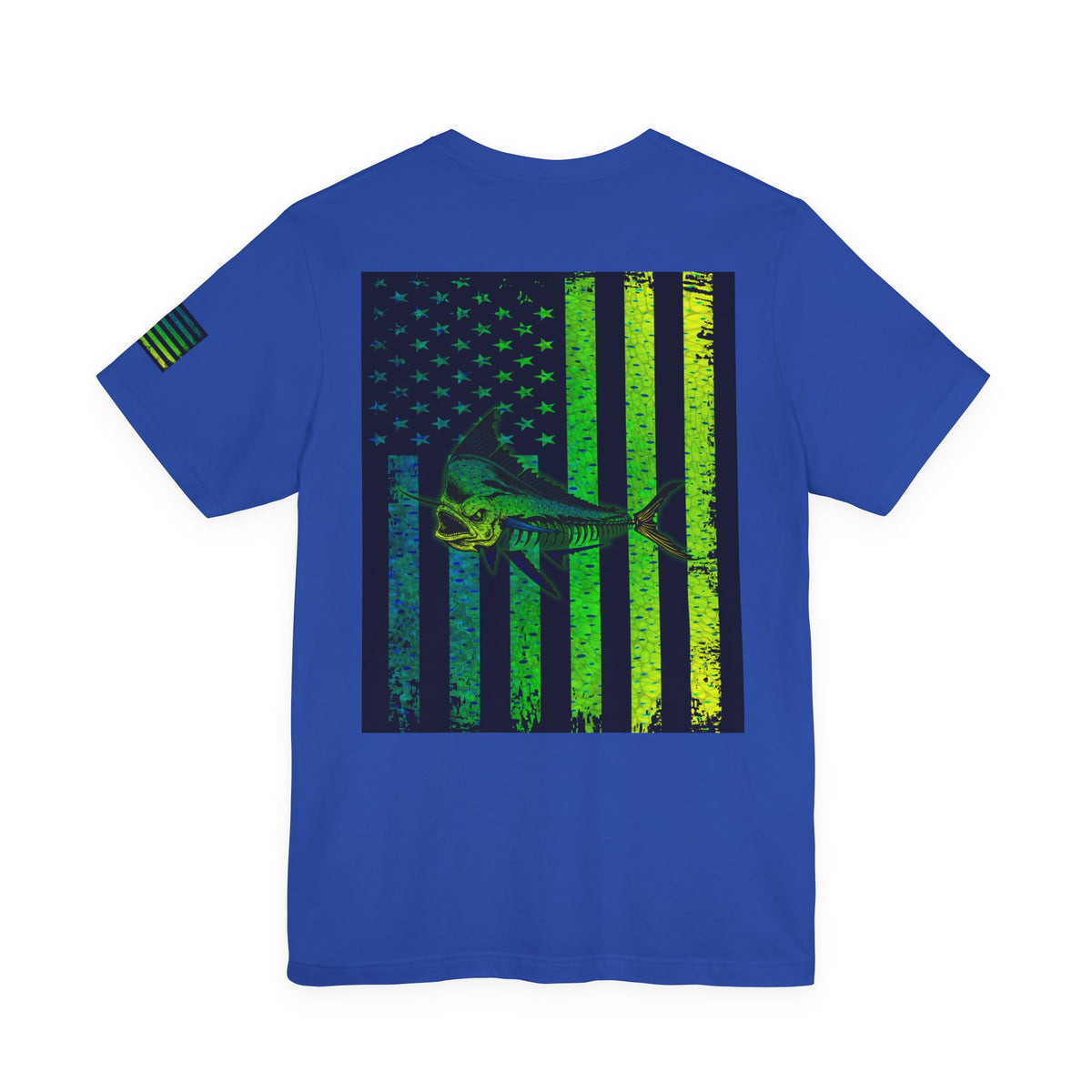 Mahi Angler Grunge American Flag Tee, Patriotic USA Shirt, Vintage American Flag
