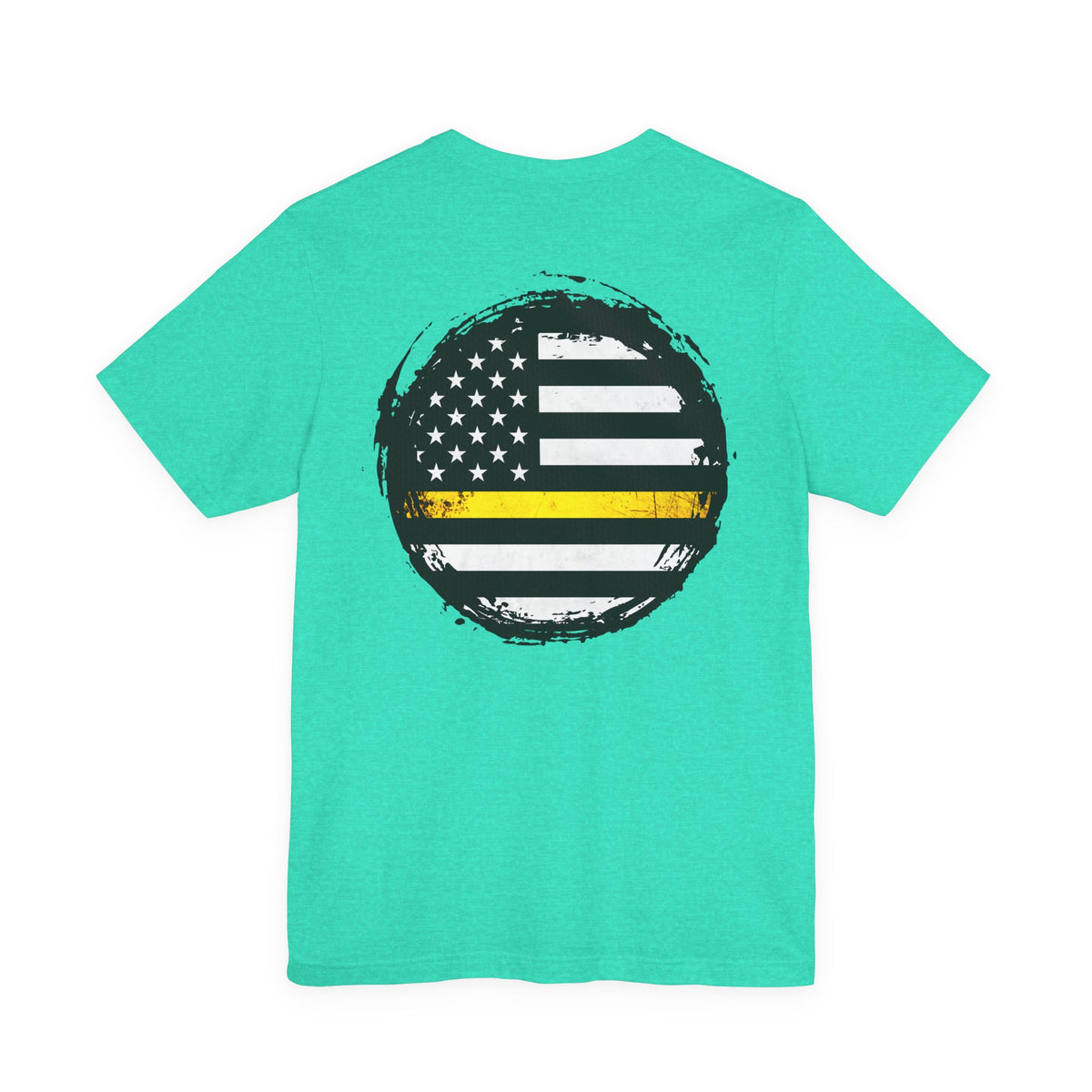 Thin Yellow Line American Flag Tee, Dispatcher Gift, Unisex T-Shirt, 911 Operator Shirt, Patriotic Graphic Tee