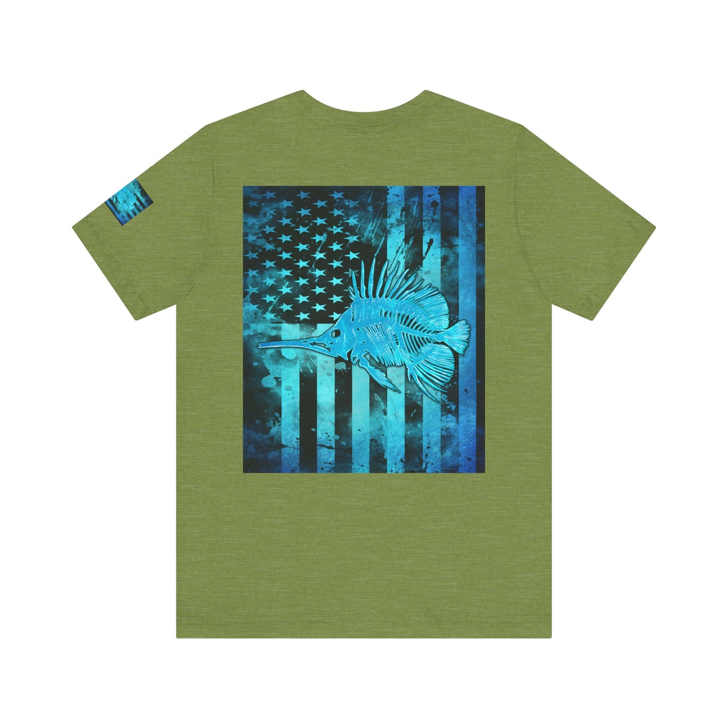 Fishing Angler American Flag Tee, Patriotic USA Shirt, Vintage American Flag