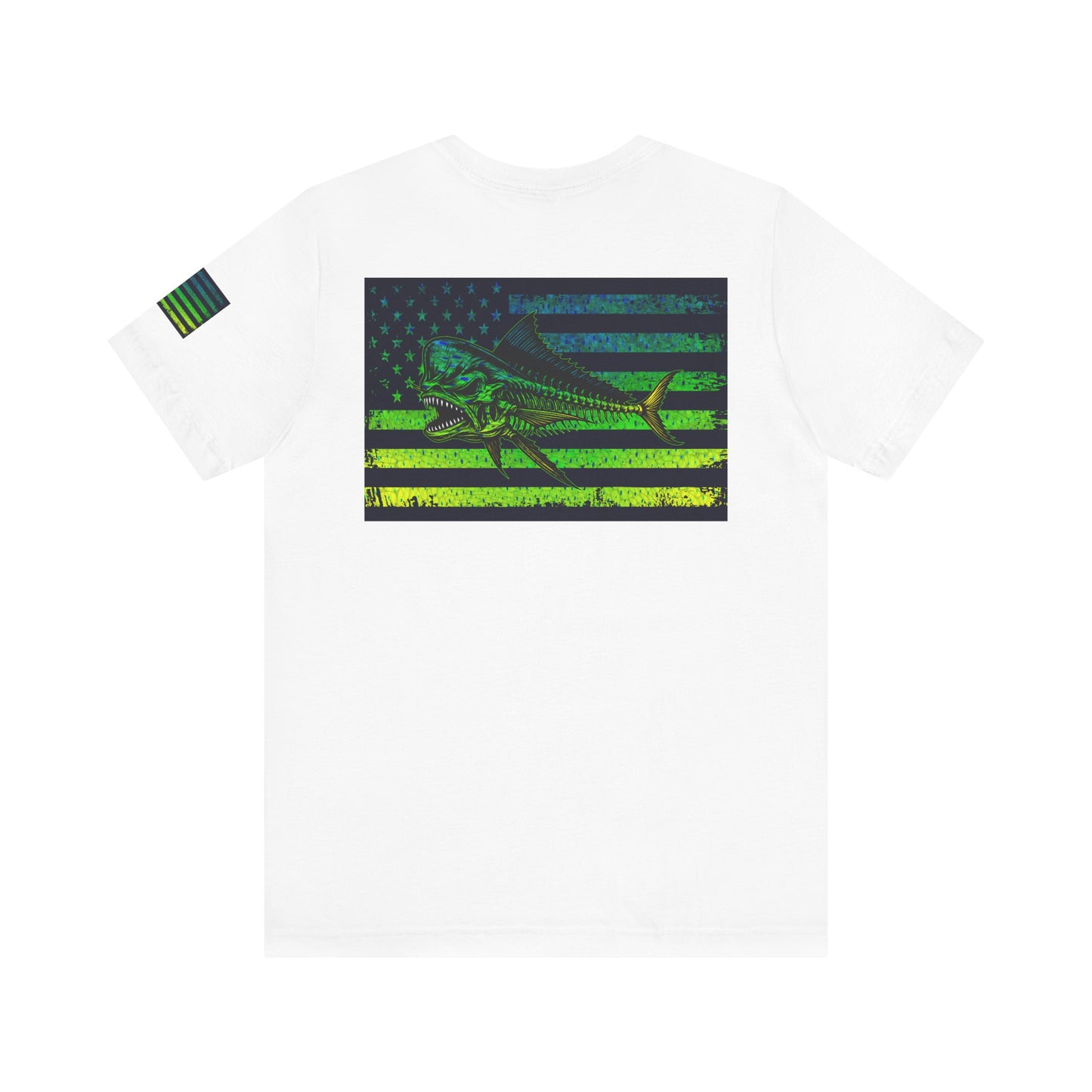 The Mahi Angler Grunge American Flag Tee, Patriotic USA Shirt, Vintage American Flag