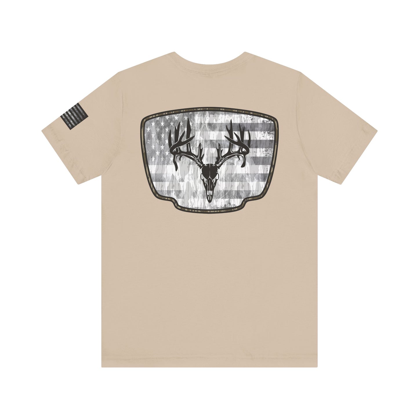 Patriotic Deer Skull Antler Hunting T-Shirt