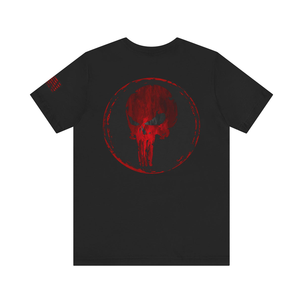 Punisher Skull Red Grunge Distressed Design – Tactical Graphic Art for Shirts, Decals, and Merch