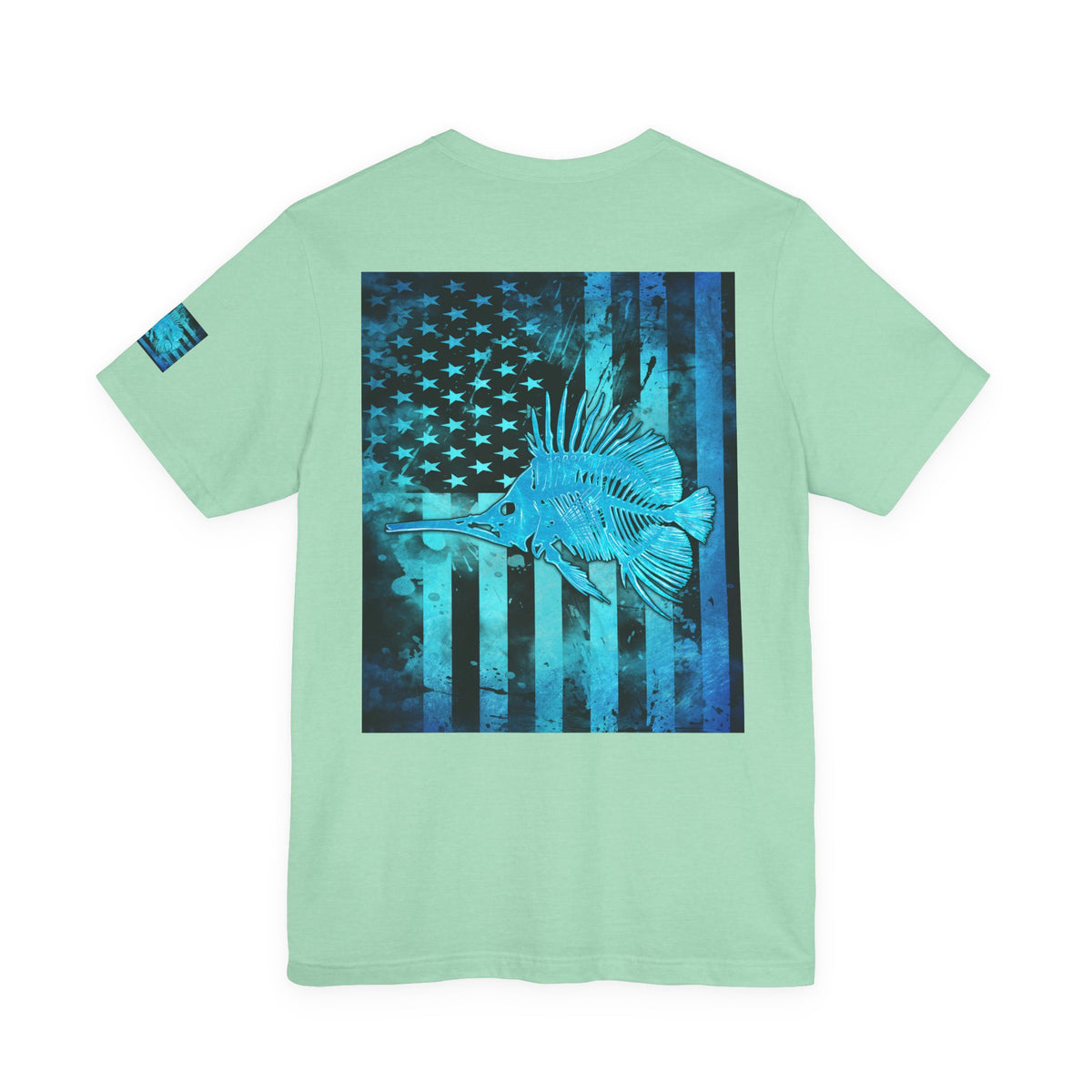 Fishing Angler American Flag Tee, Patriotic USA Shirt, Vintage American Flag