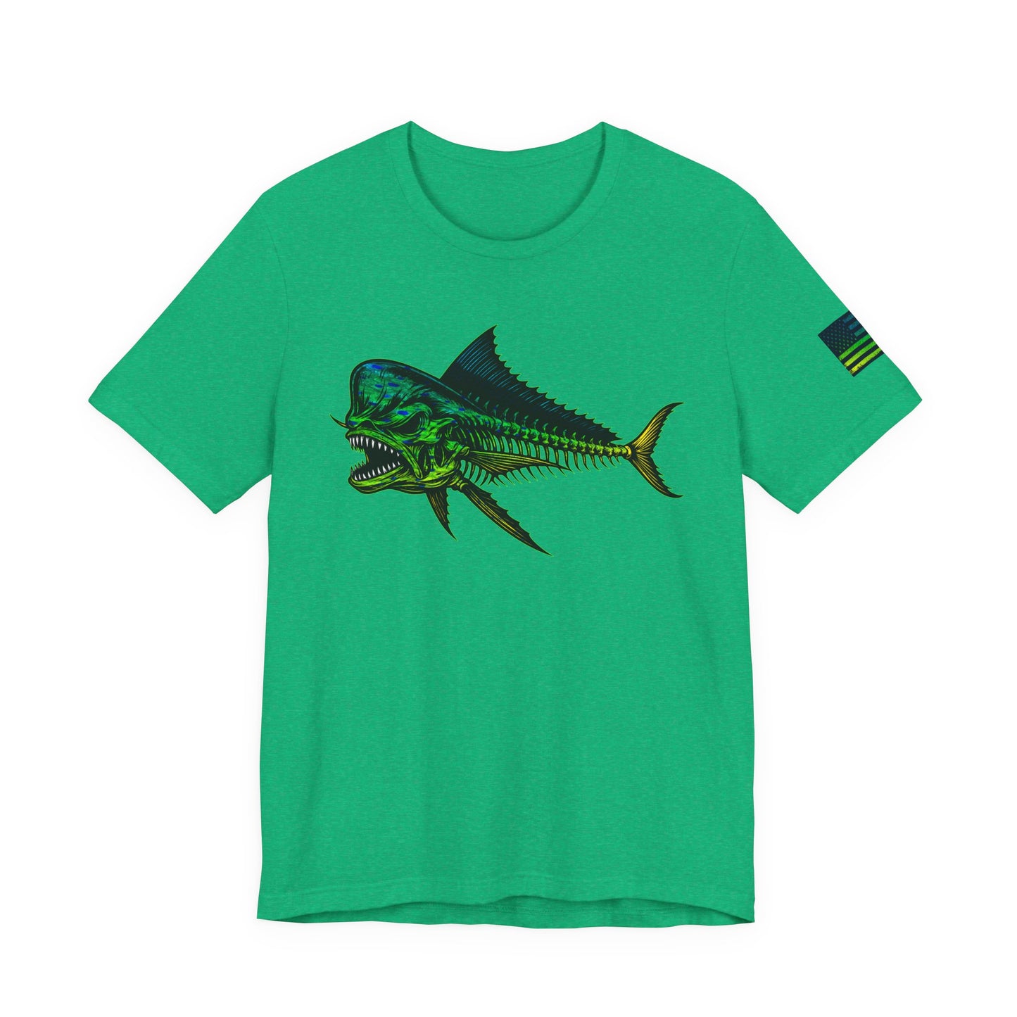 The Mahi Angler Grunge American Flag Tee, Patriotic USA Shirt, Vintage American Flag