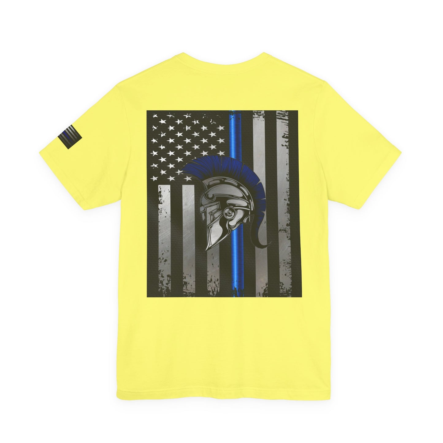 Spartan Thin Blue Line American Flag T-Shirt – Honor & Valor Police Tribute Tee