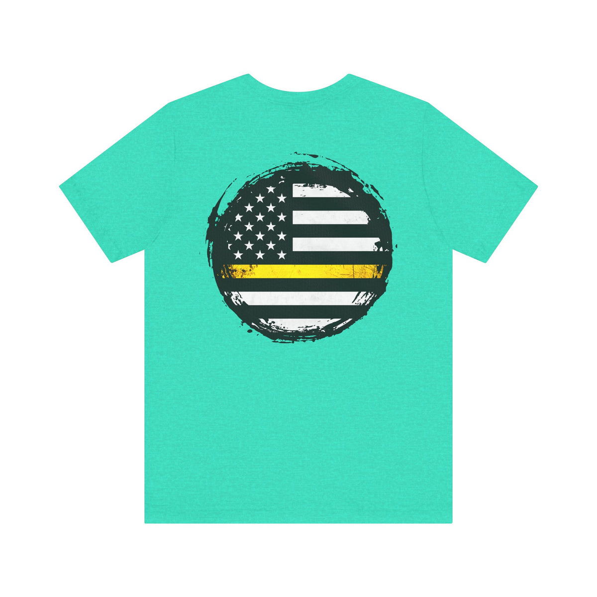 Thin Yellow Line American Flag Tee, Dispatcher Gift, Unisex T-Shirt, 911 Operator Shirt, Patriotic Graphic Tee