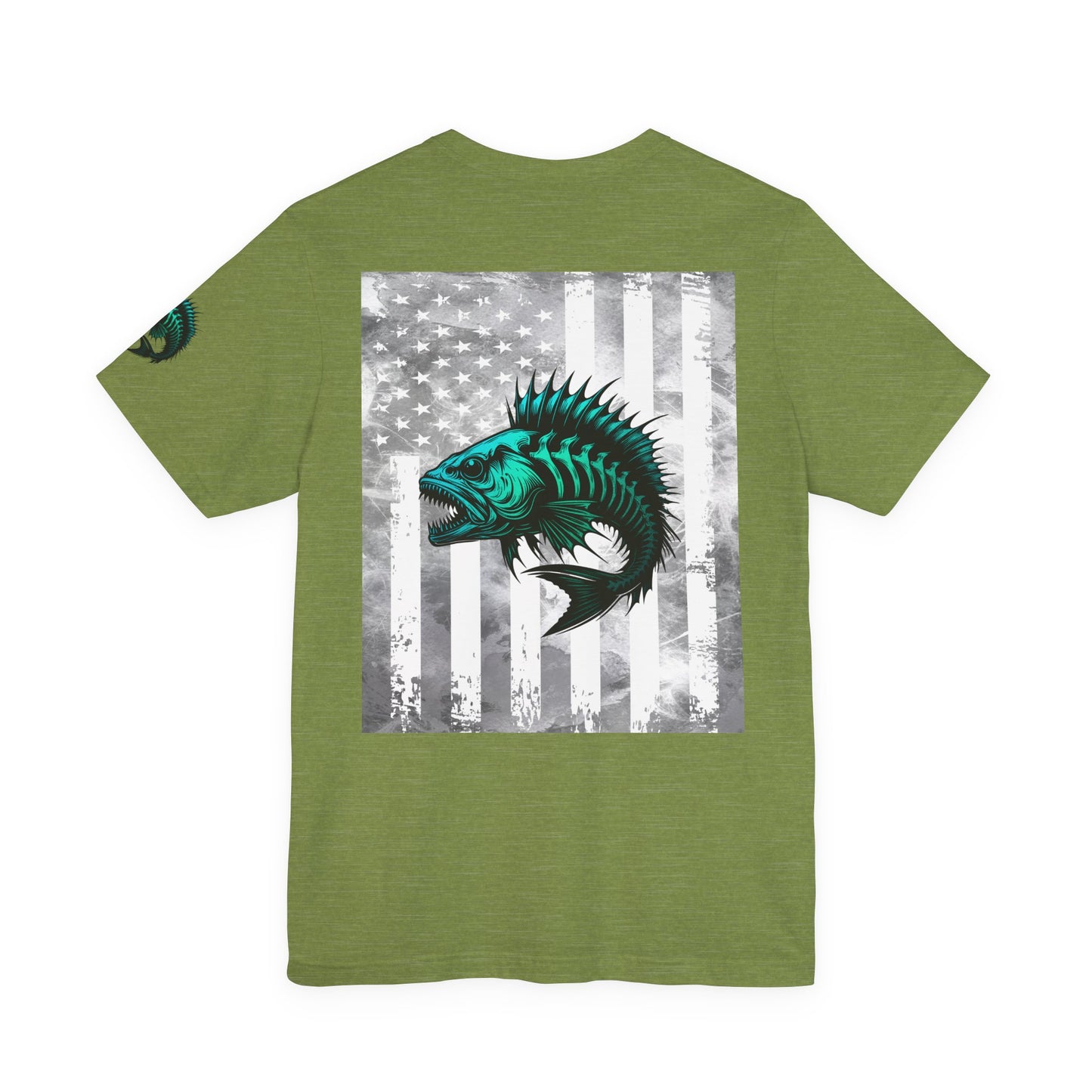 Fishing Grunge American Flag Tee, Patriotic USA Shirt, Vintage American Flag
