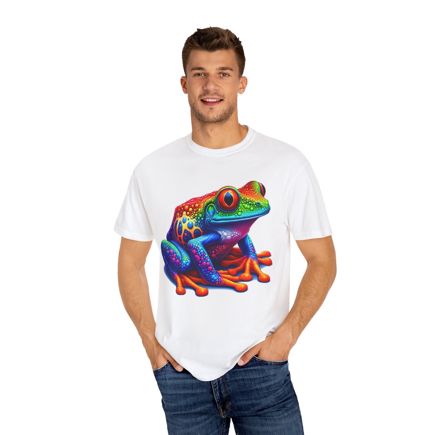 Frog T-Shirt | Unisex Garment-Dyed Tee for Nature Lovers, Eco-Friendly Gift, Birthday, Summer Vibe, Outdoor Adventure