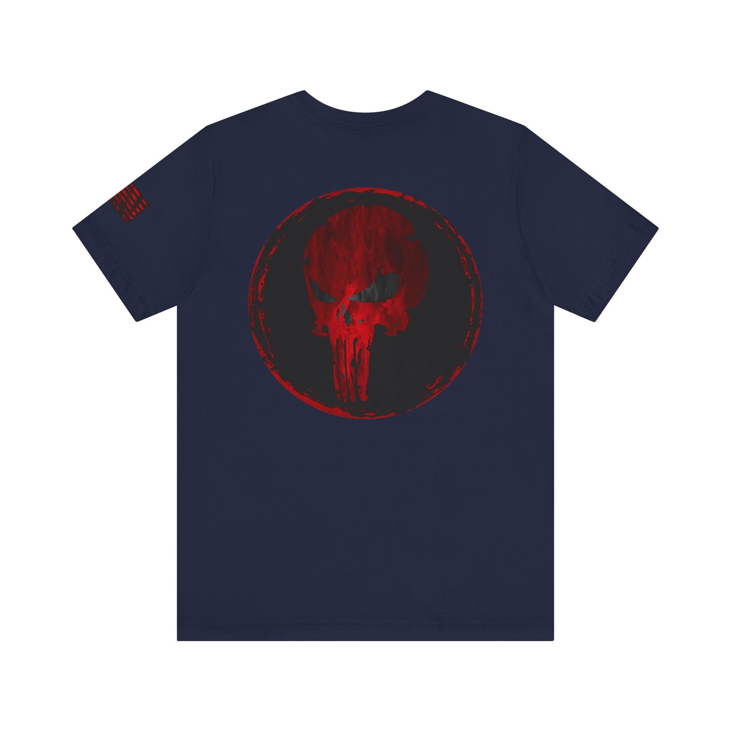 Punisher Skull Red Grunge Distressed Design – Tactical Graphic Art for Shirts, Decals, and Merch