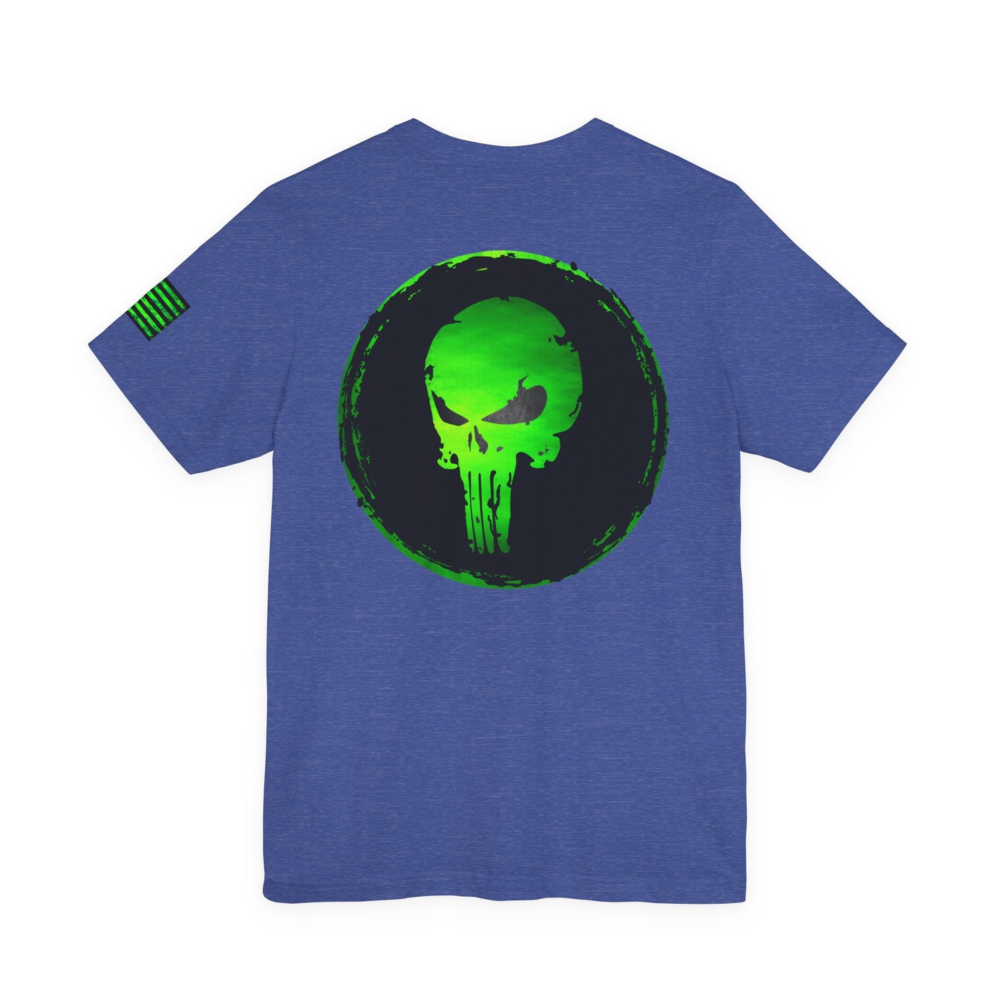 Toxic Green Punisher Skull – Neon Grunge Vigilante Graphic for Shirts, Decals & Prints