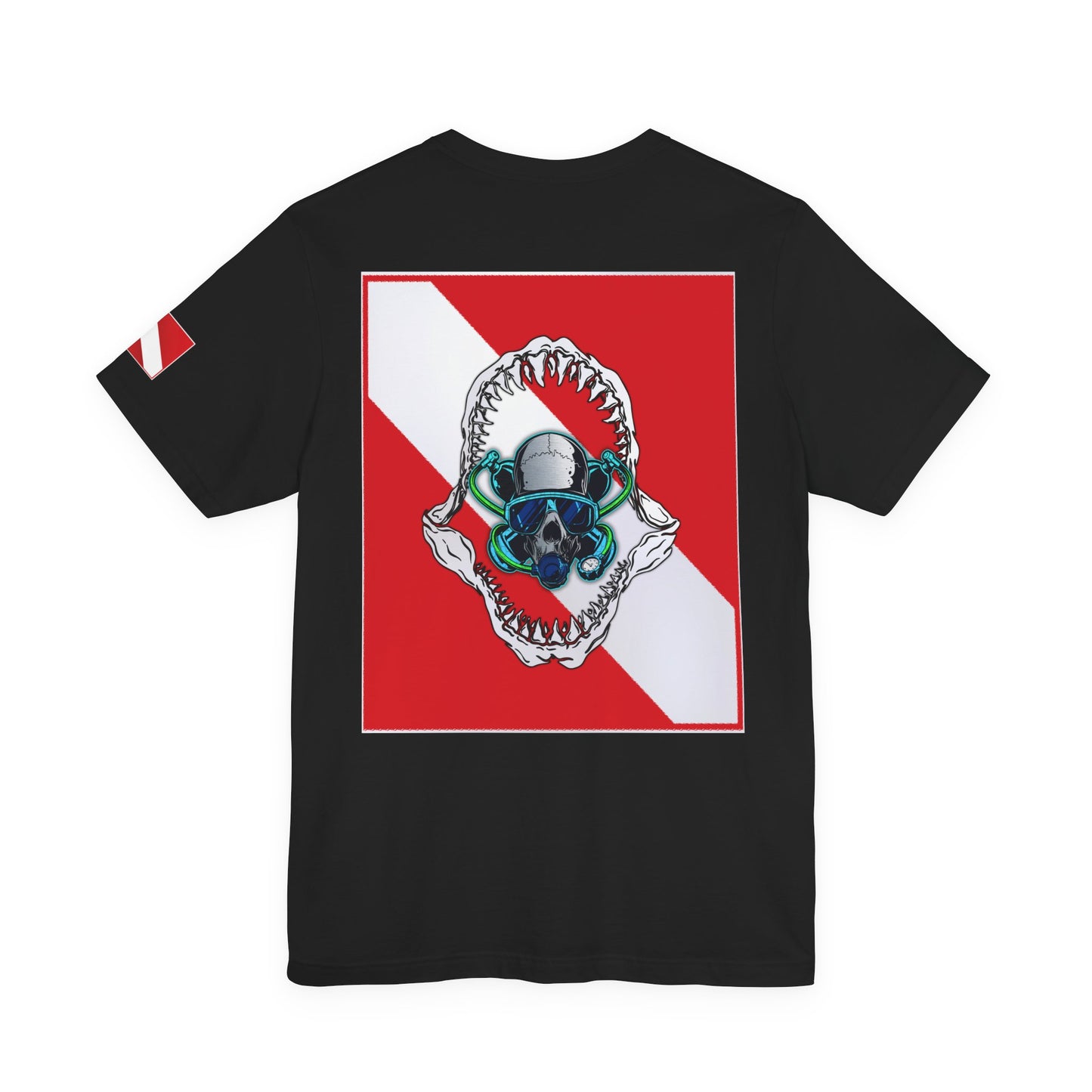 Scuba Skull Shark Graphic Tee, Dive Shirt, Beachwear, Summer Fashion, Gift for Ocean Lovers