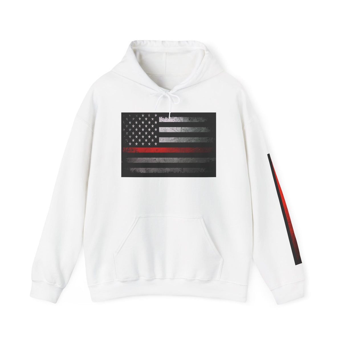Firefighter Thin Red Line American Flag Hoodie, Fireman Gift, Firefighter Apparel, Thin Red Line Sweatshirt, Firefighter