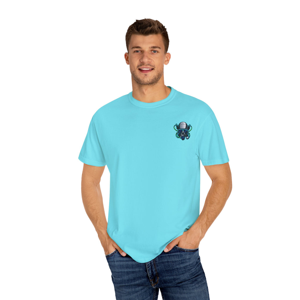 Scuba Skull Unisex T-shirt, Dive Flag Tee, Diving Shirt, Ocean Lover Gift, Beach Wear