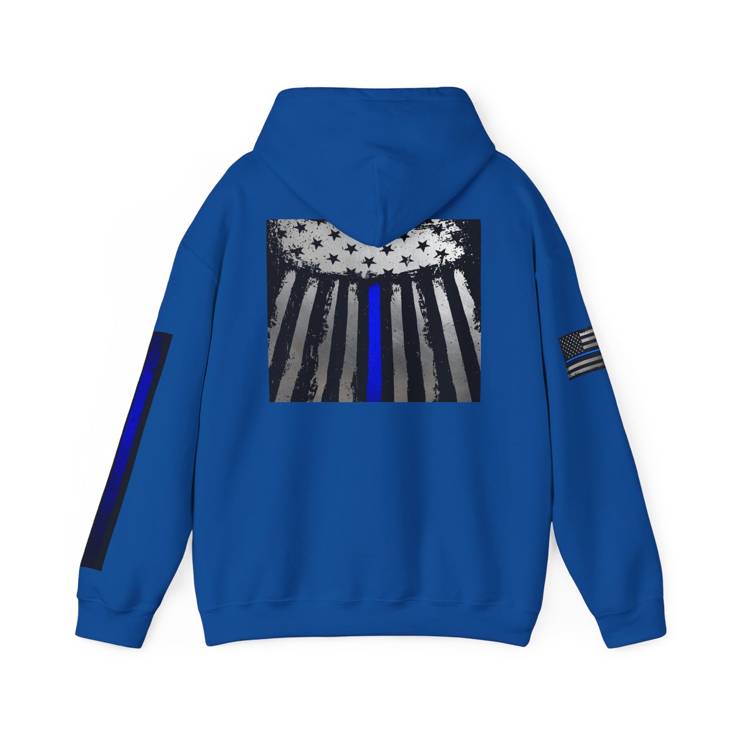 Spartan Thin Blue Line Flag Hoodie – Warrior Helmet Patriotic Sweatshirt for Police Supporters