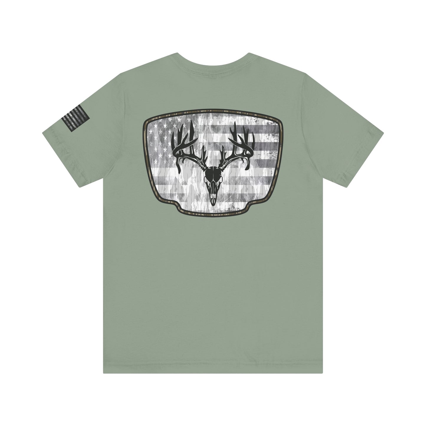 Patriotic Deer Skull Antler Hunting T-Shirt