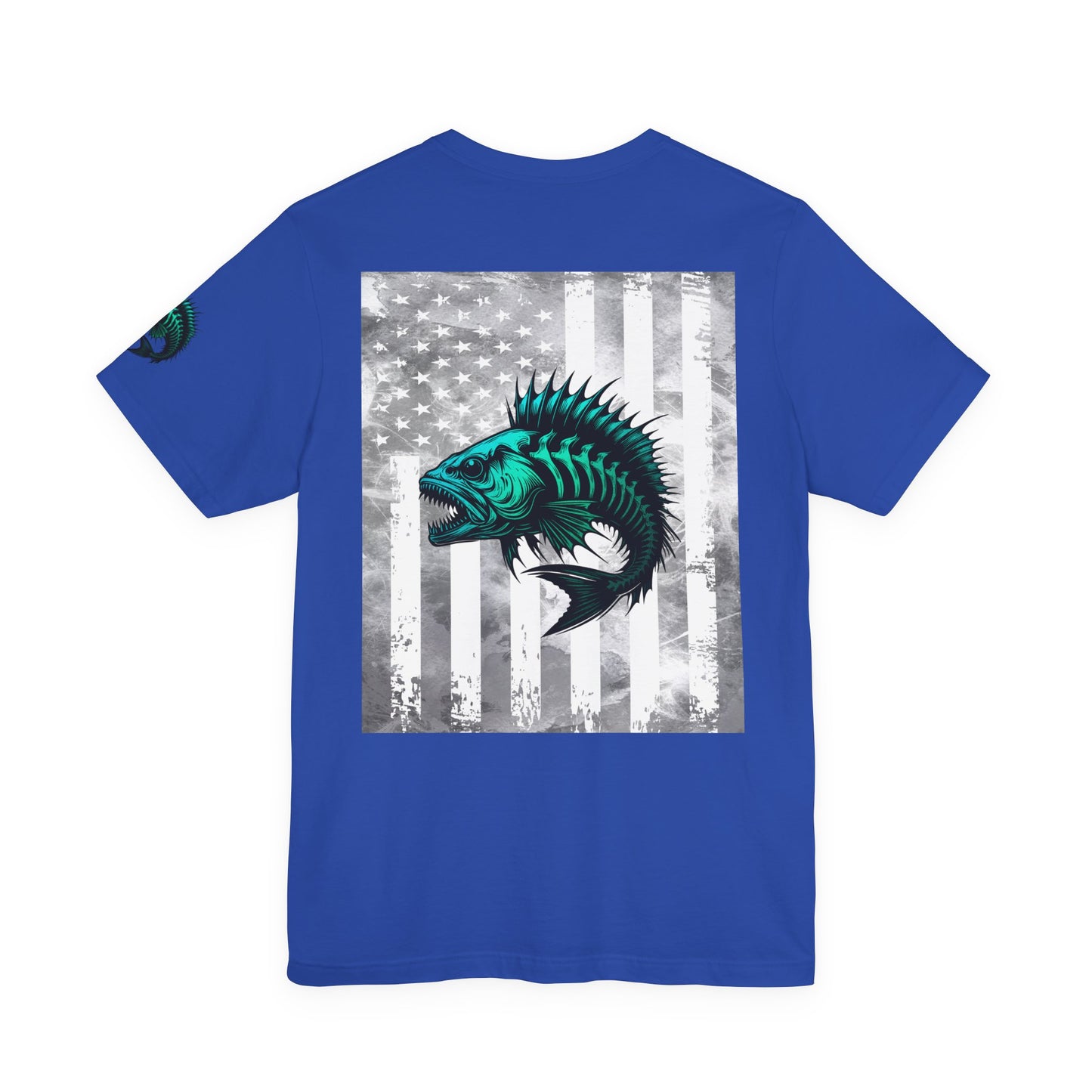 Fishing Grunge American Flag Tee, Patriotic USA Shirt, Vintage American Flag