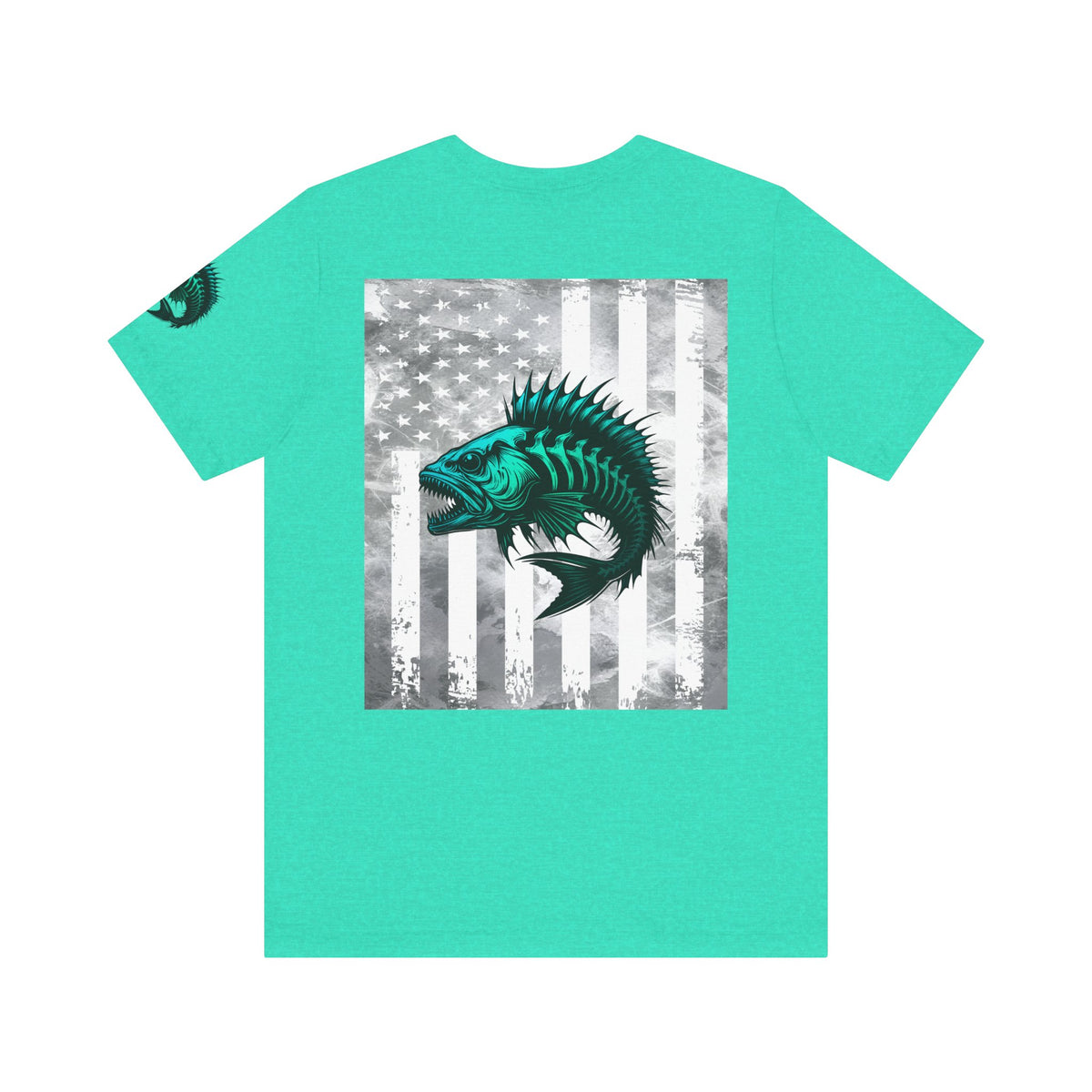 Fishing Grunge American Flag Tee, Patriotic USA Shirt, Vintage American Flag