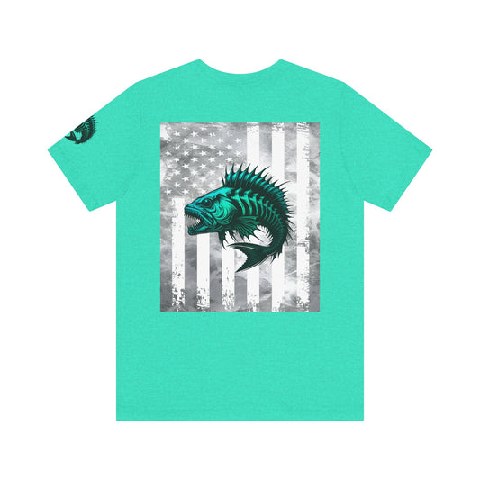 Fishing Grunge American Flag Tee, Patriotic USA Shirt, Vintage American Flag